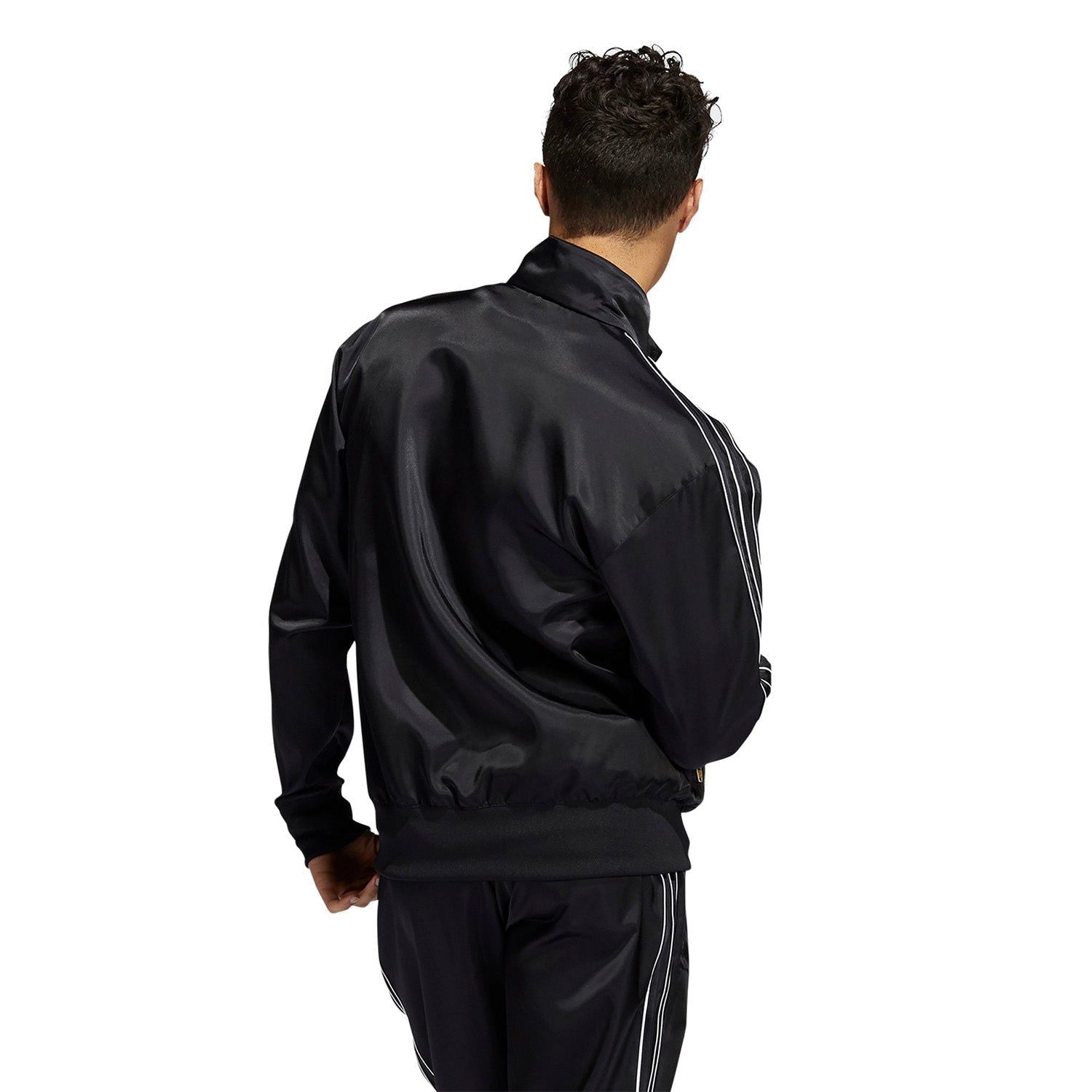 adidas Originals SPRT Firebird Satin Track Top - Black - ViaductClothing - -