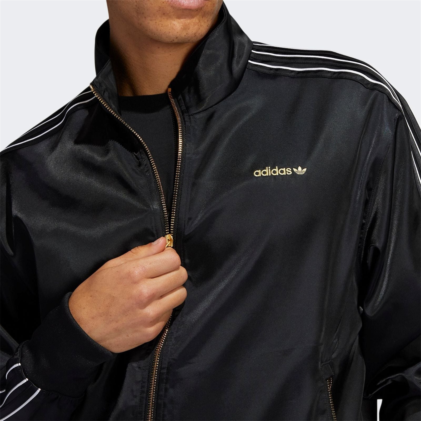 adidas Originals SPRT Firebird Satin Track Top - Black - ViaductClothing - -
