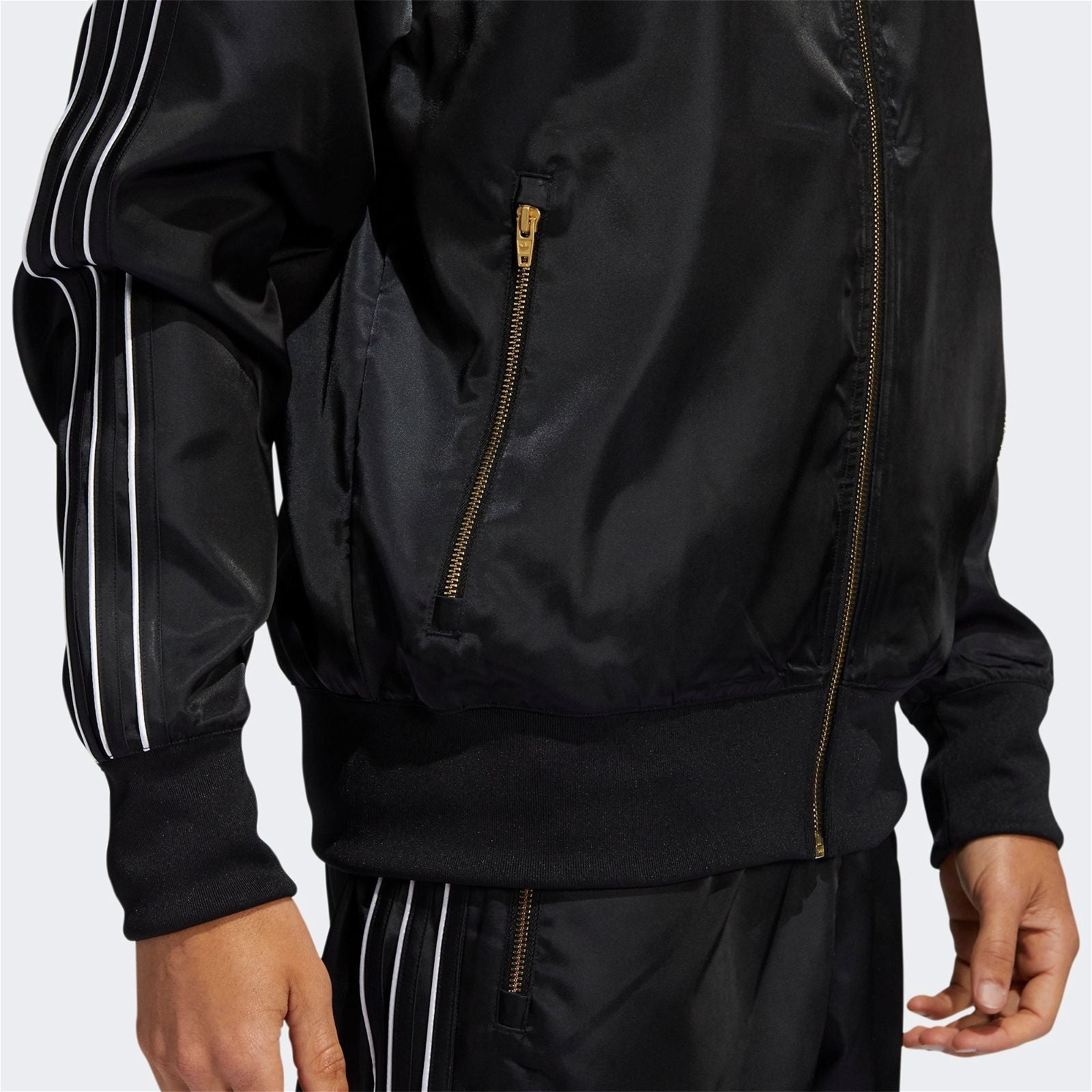 adidas Originals SPRT Firebird Satin Track Top - Black - ViaductClothing - -