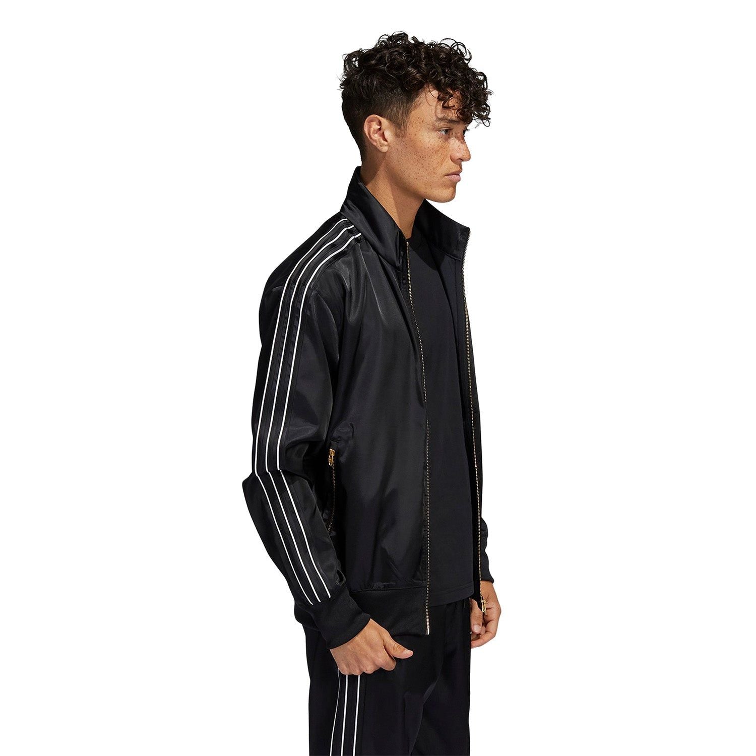 adidas Originals SPRT Firebird Satin Track Top - Black - ViaductClothing - -