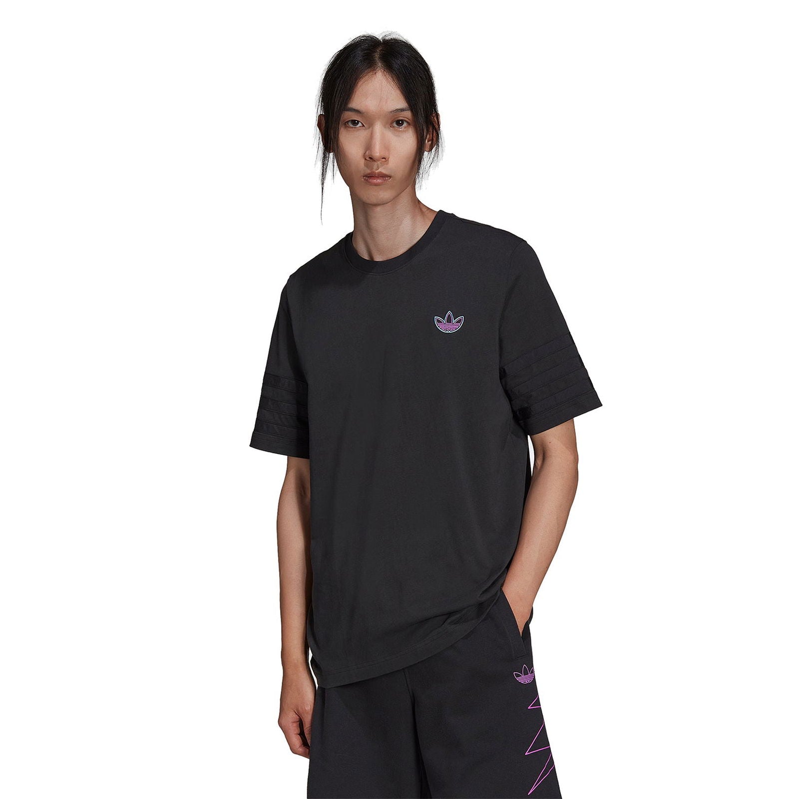 adidas Originals SPRT Speed Stripe Tee - Black - ViaductClothing - -