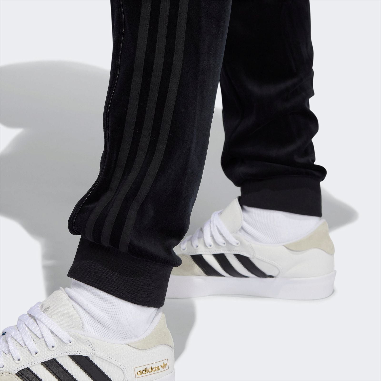 adidas Originals SPRT Velour 3-Stripes Pants - Black - ViaductClothing - -