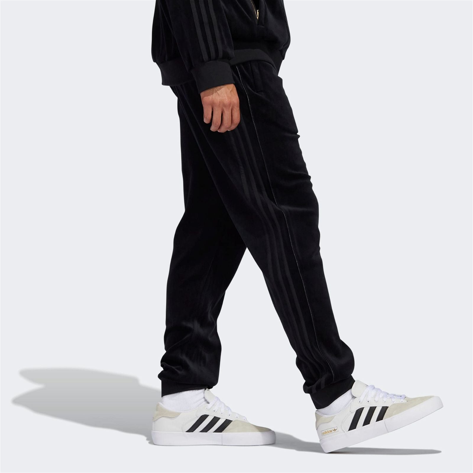 adidas Originals SPRT Velour 3-Stripes Pants - Black - ViaductClothing - -