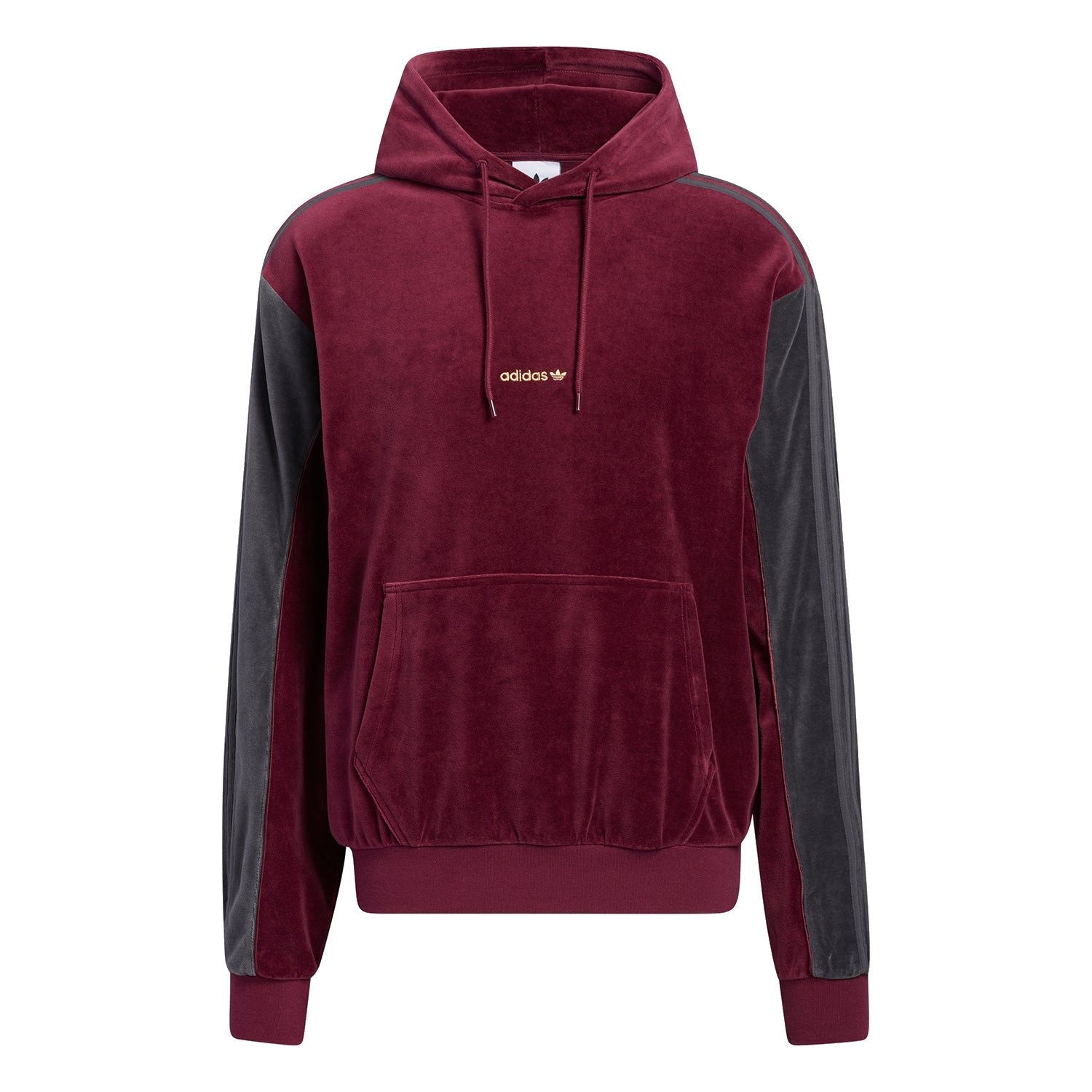 adidas Originals SPRT Velour Hoodie - Burgundy - ViaductClothing -  -