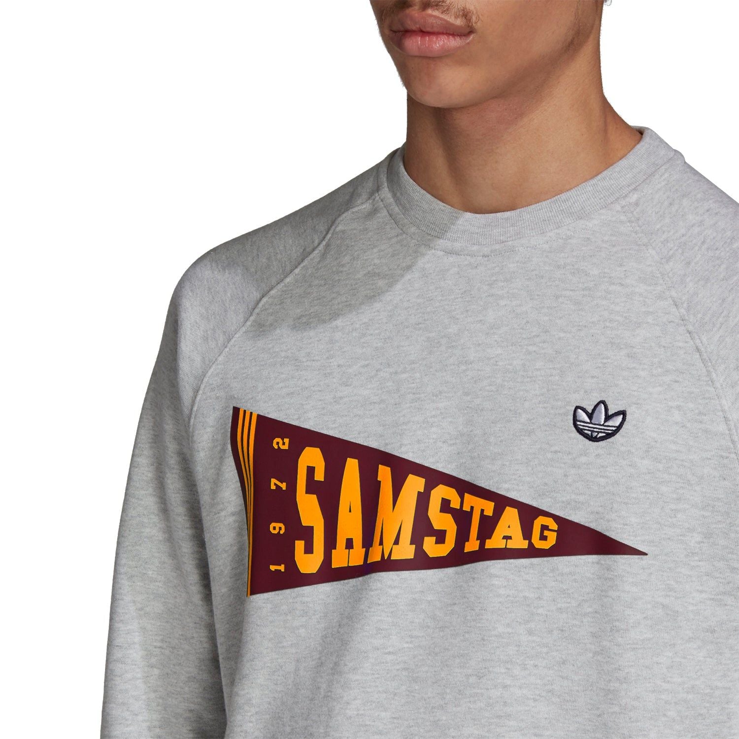 adidas Originals Samstag Graphic Crew Sweatshirt - Grey - ViaductClothing - -
