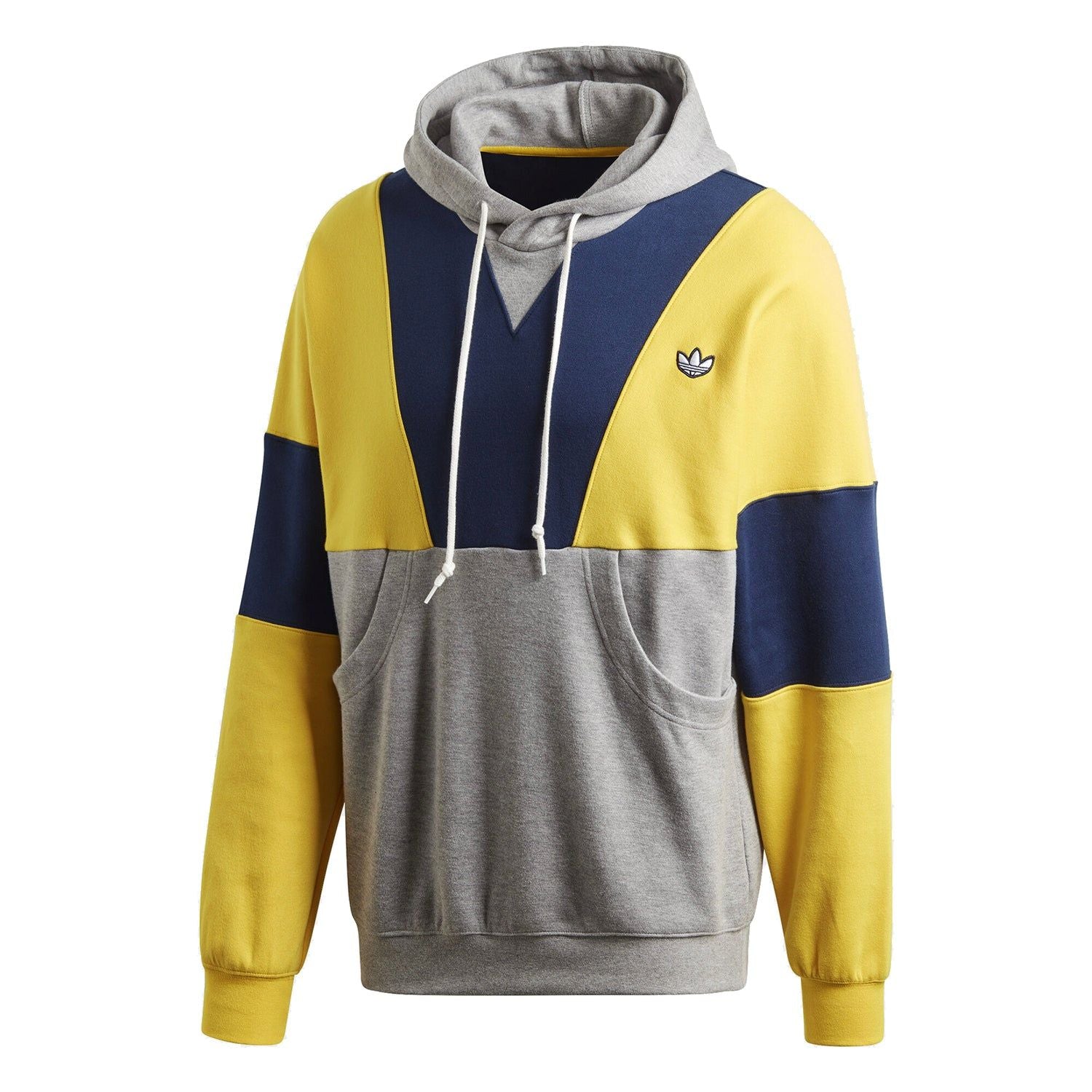 adidas Originals Samstag Panel Hoodie - Yellow & Grey - ViaductClothing - -