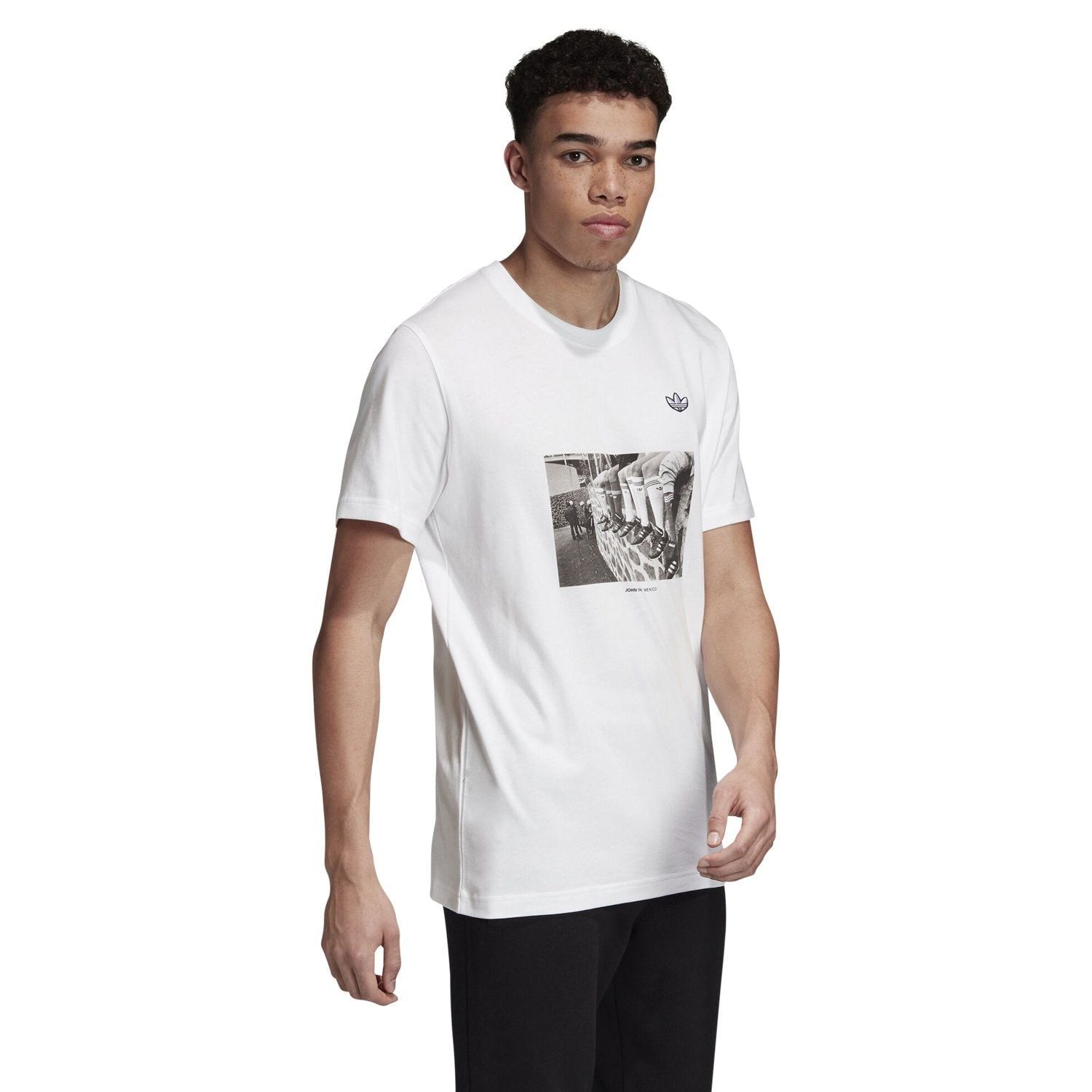 adidas Originals Samstag Photo T Shirt - White - ViaductClothing - -