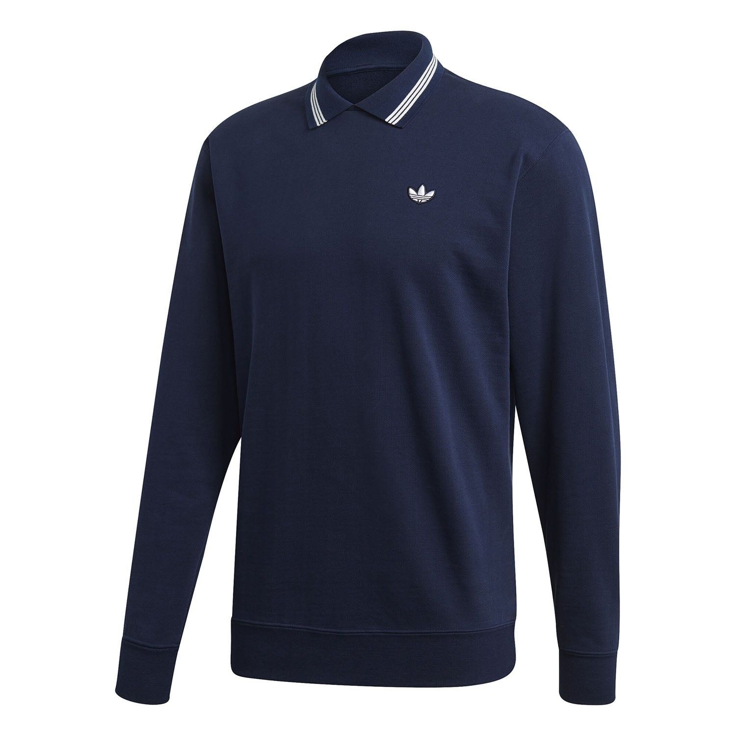 adidas Originals Samstag Polo Sweatshirt - Navy - ViaductClothing - -