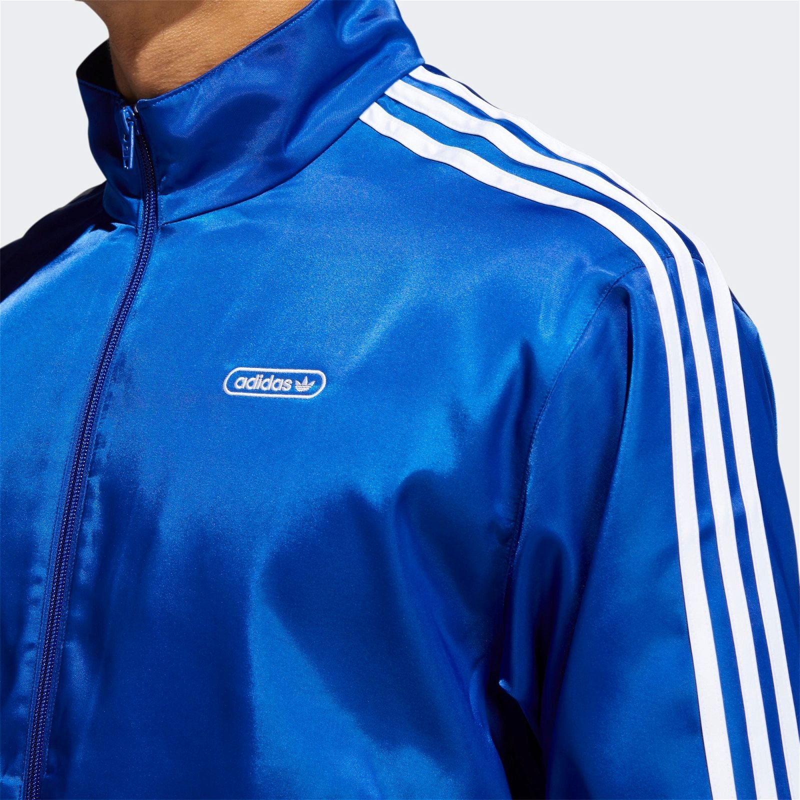 adidas Originals Satin Firebird Track Jacket - Blue - ViaductClothing - -