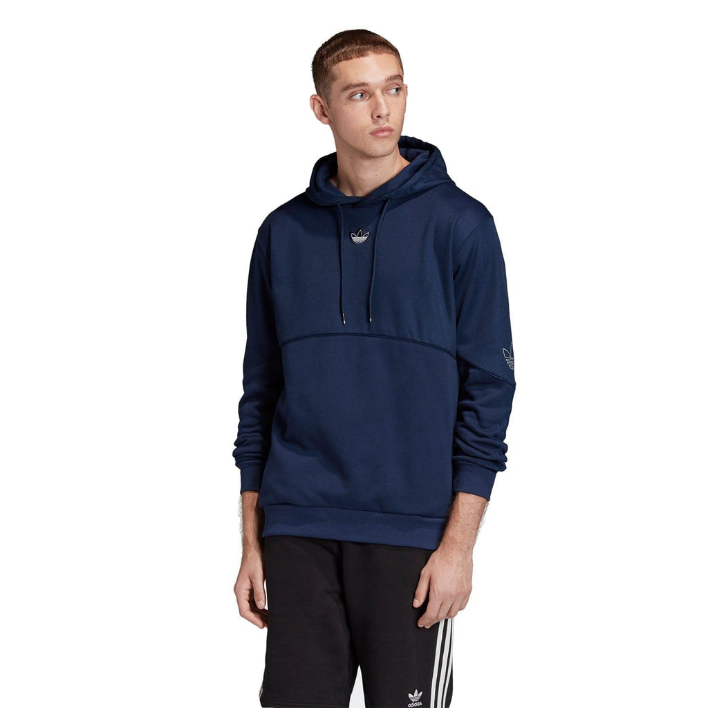 adidas Originals Silver Foil Print Outline Hoodie Navy