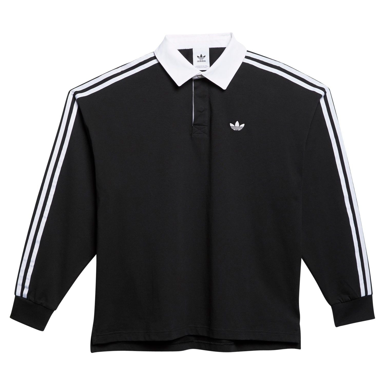 adidas Originals Solid Rugby Jersey - Black - ViaductClothing - -