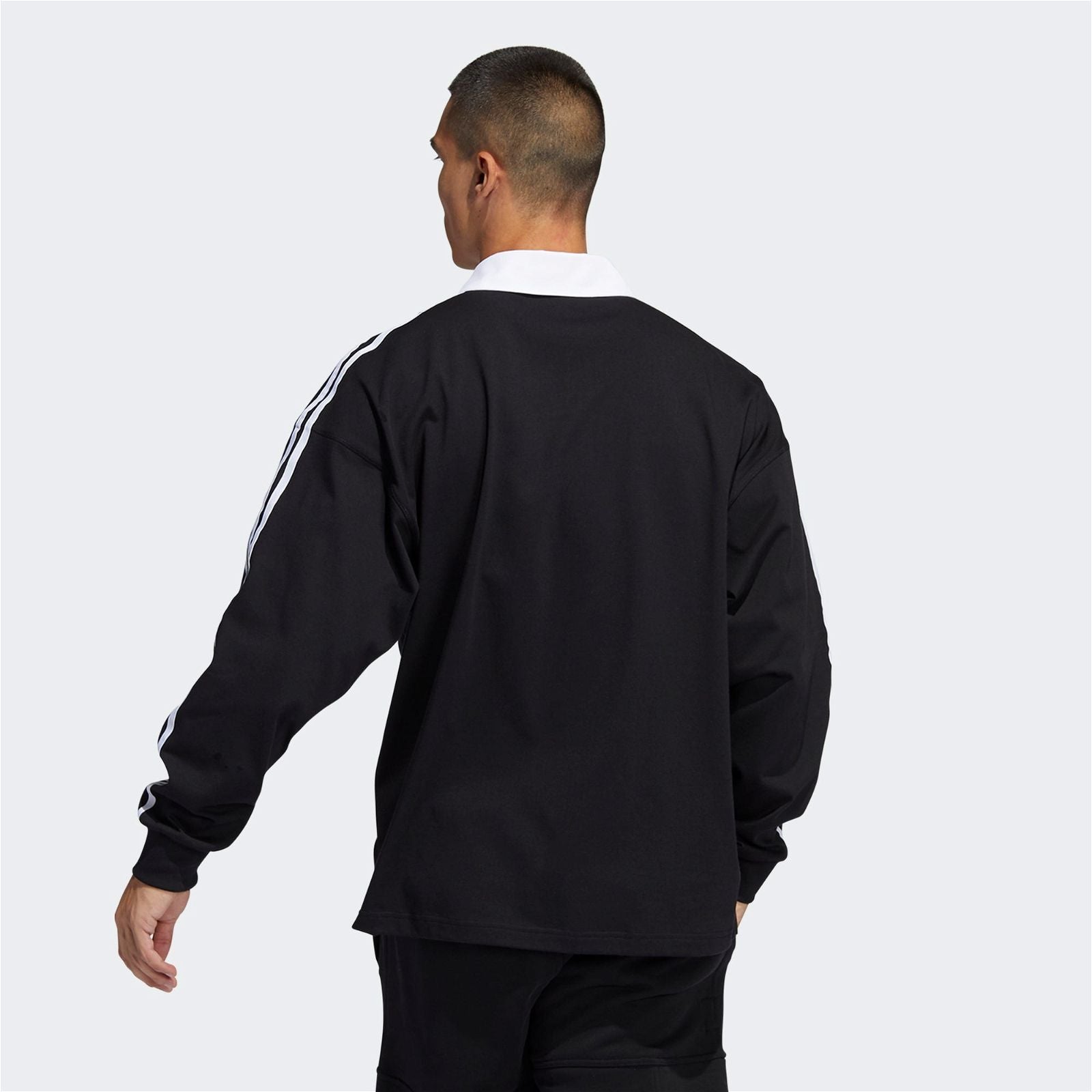 adidas Originals Solid Rugby Jersey - Black - ViaductClothing - -