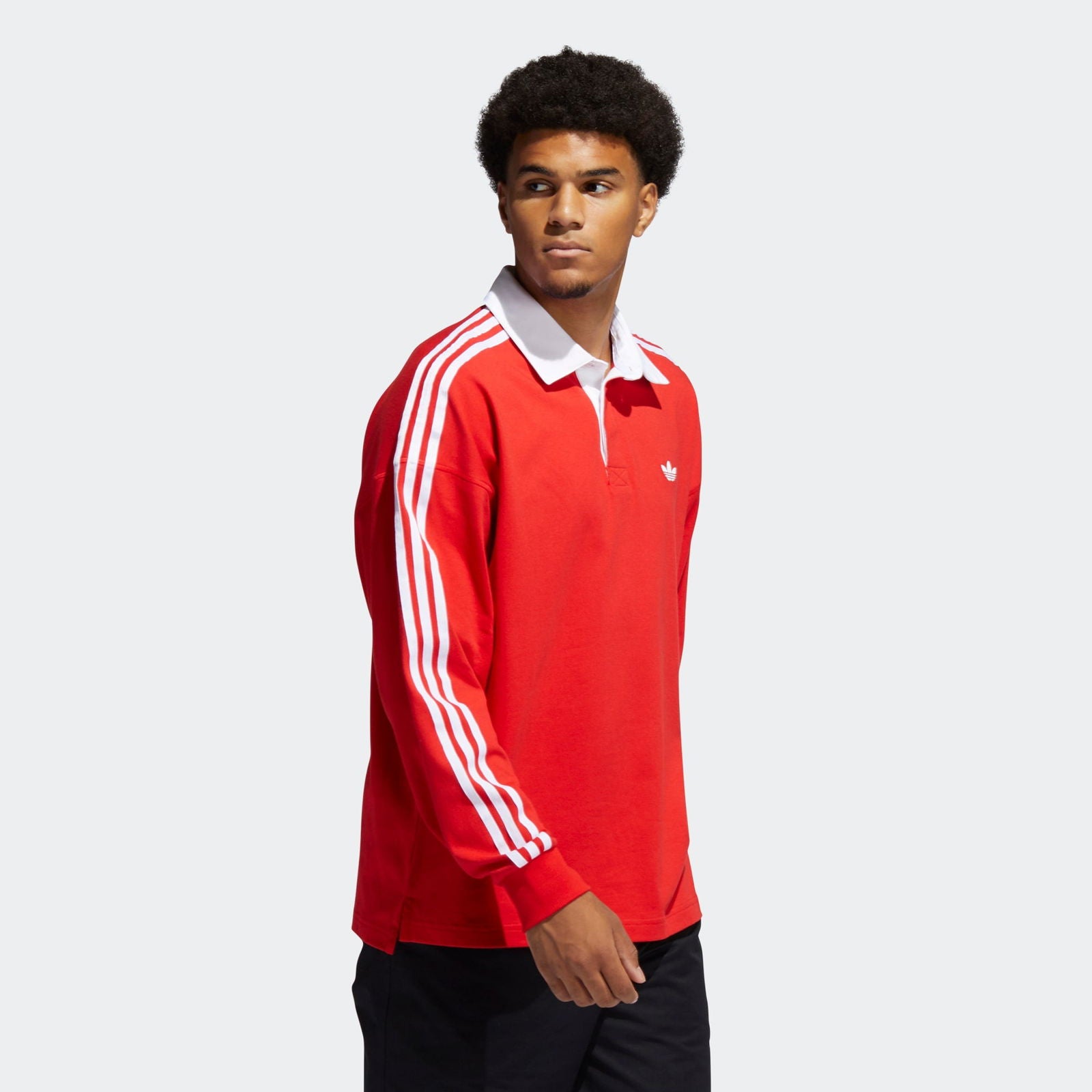 adidas Originals Solid Rugby Jersey - Red - ViaductClothing - -