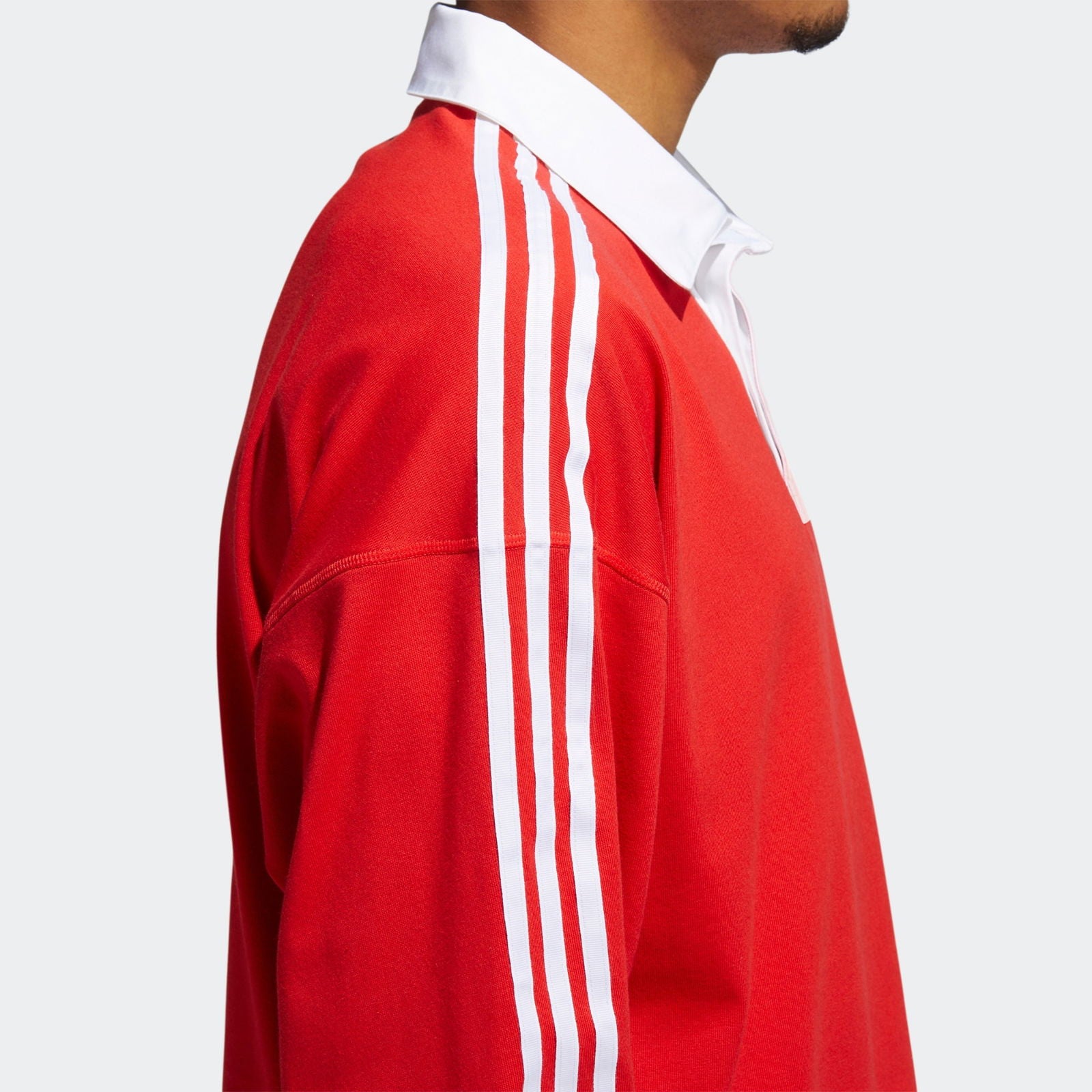 adidas Originals Solid Rugby Jersey - Red - ViaductClothing - -