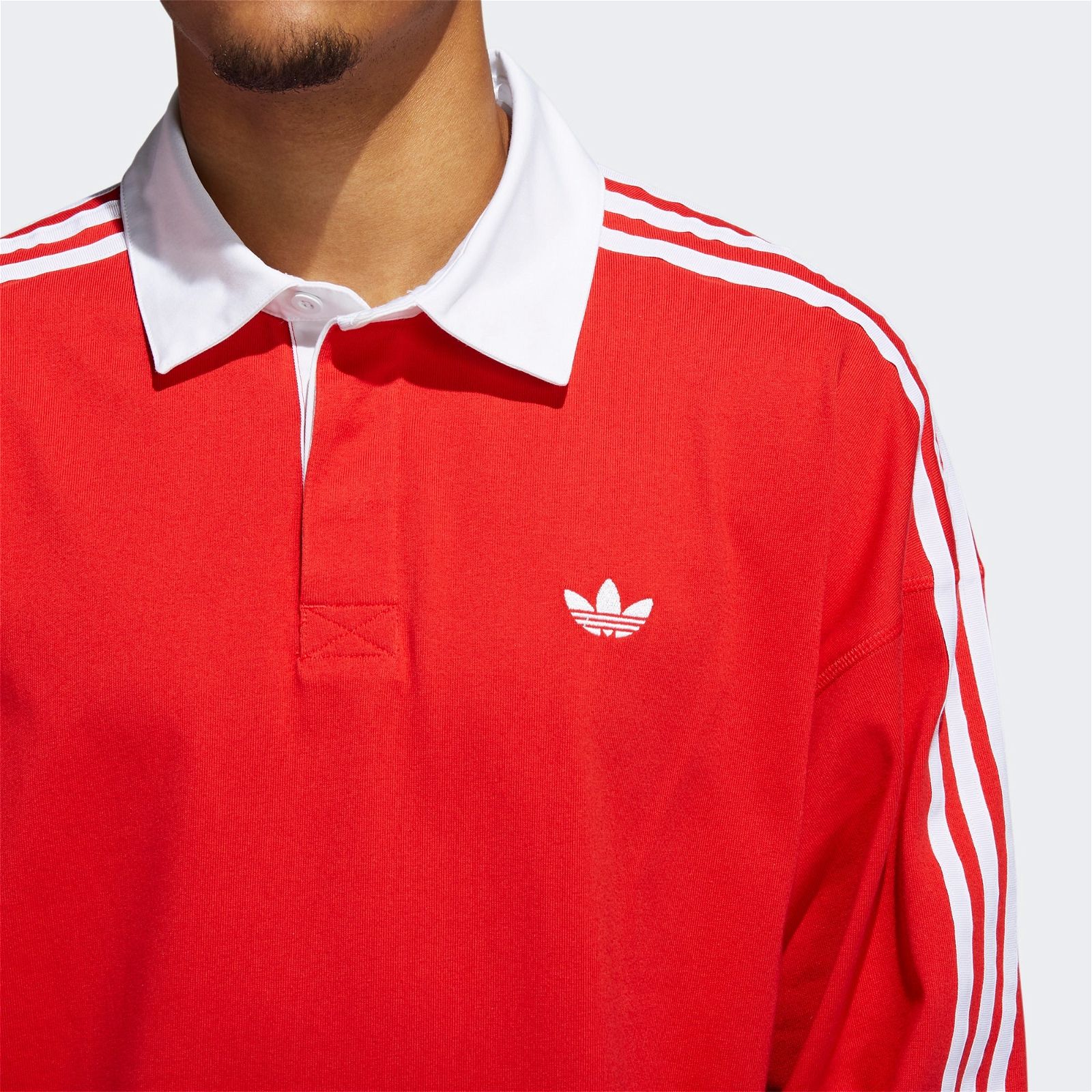 adidas Originals Solid Rugby Jersey - Red - ViaductClothing - -