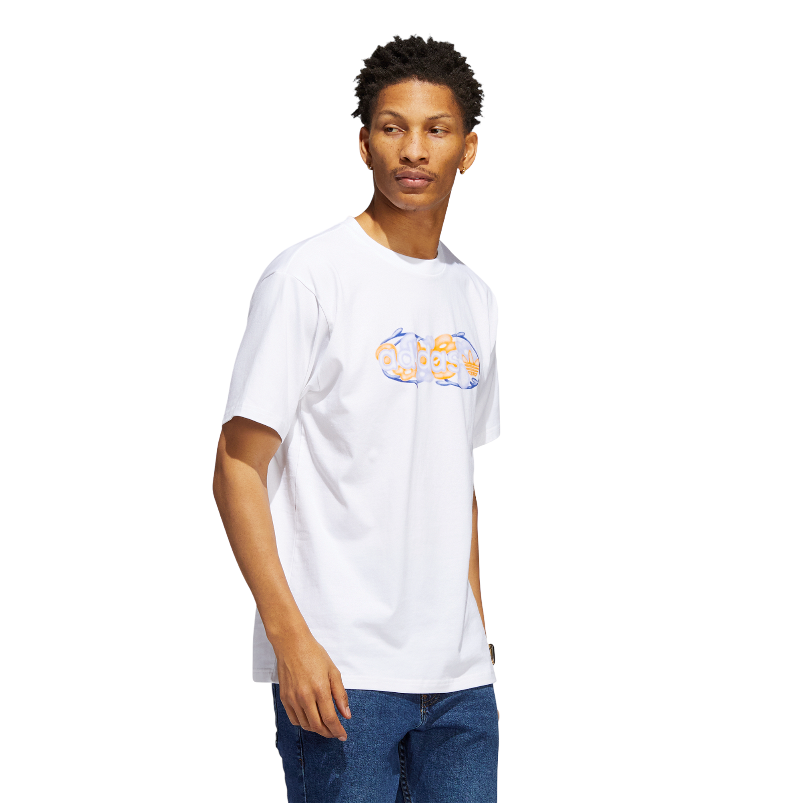 adidas Originals Sprt Floral Linear Graphics T-Shirt - White - ViaductClothing - -