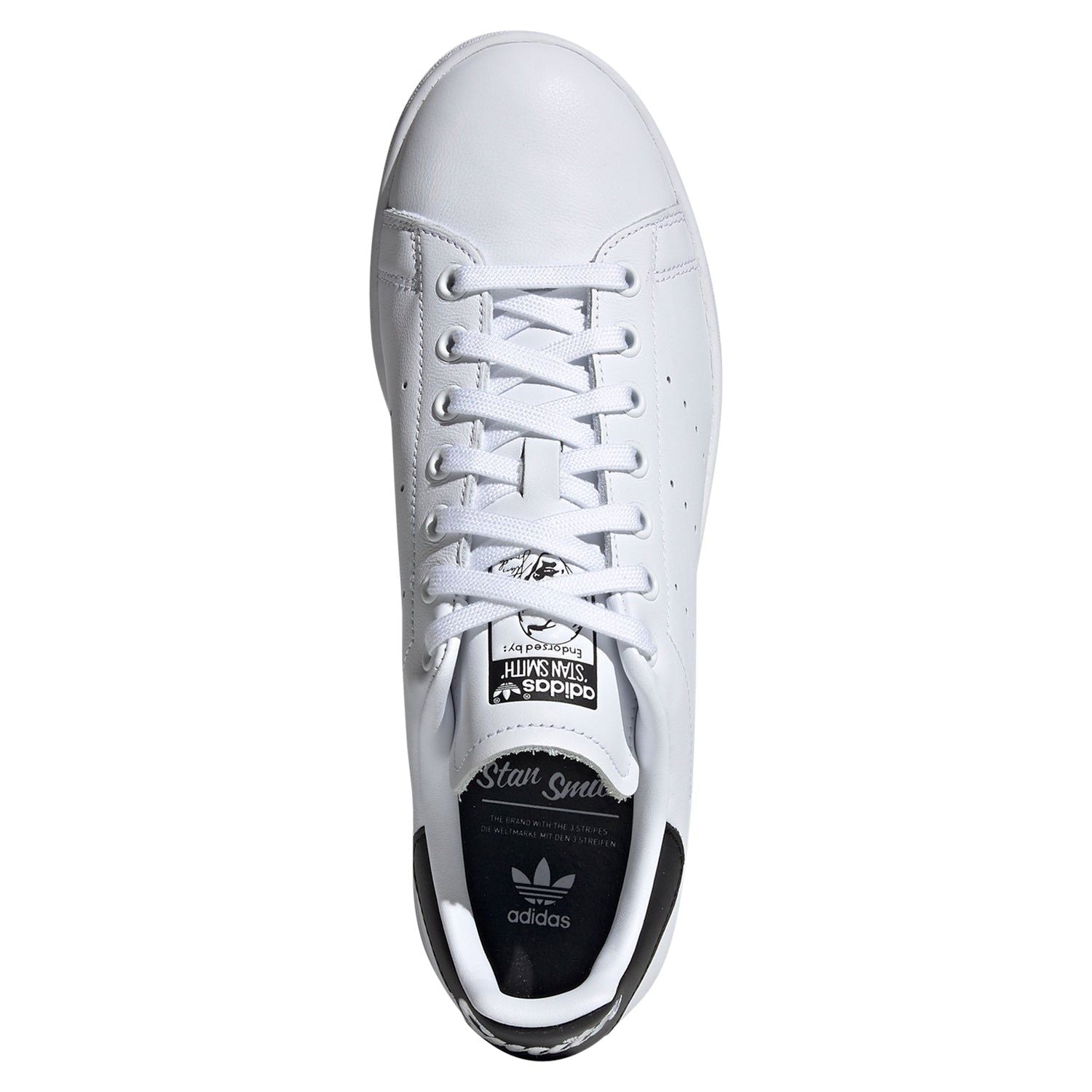 adidas Originals Stan Smith Script Shoes - White & Black - ViaductClothing - -