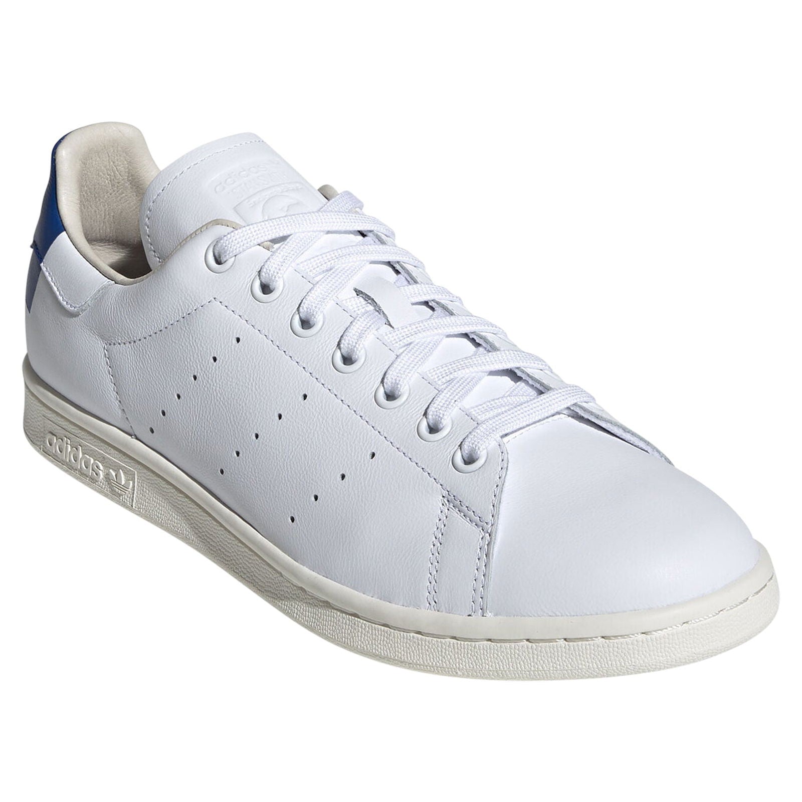 adidas Originals Stan Smith Trainers - Cloud White & Blue - ViaductClothing - -