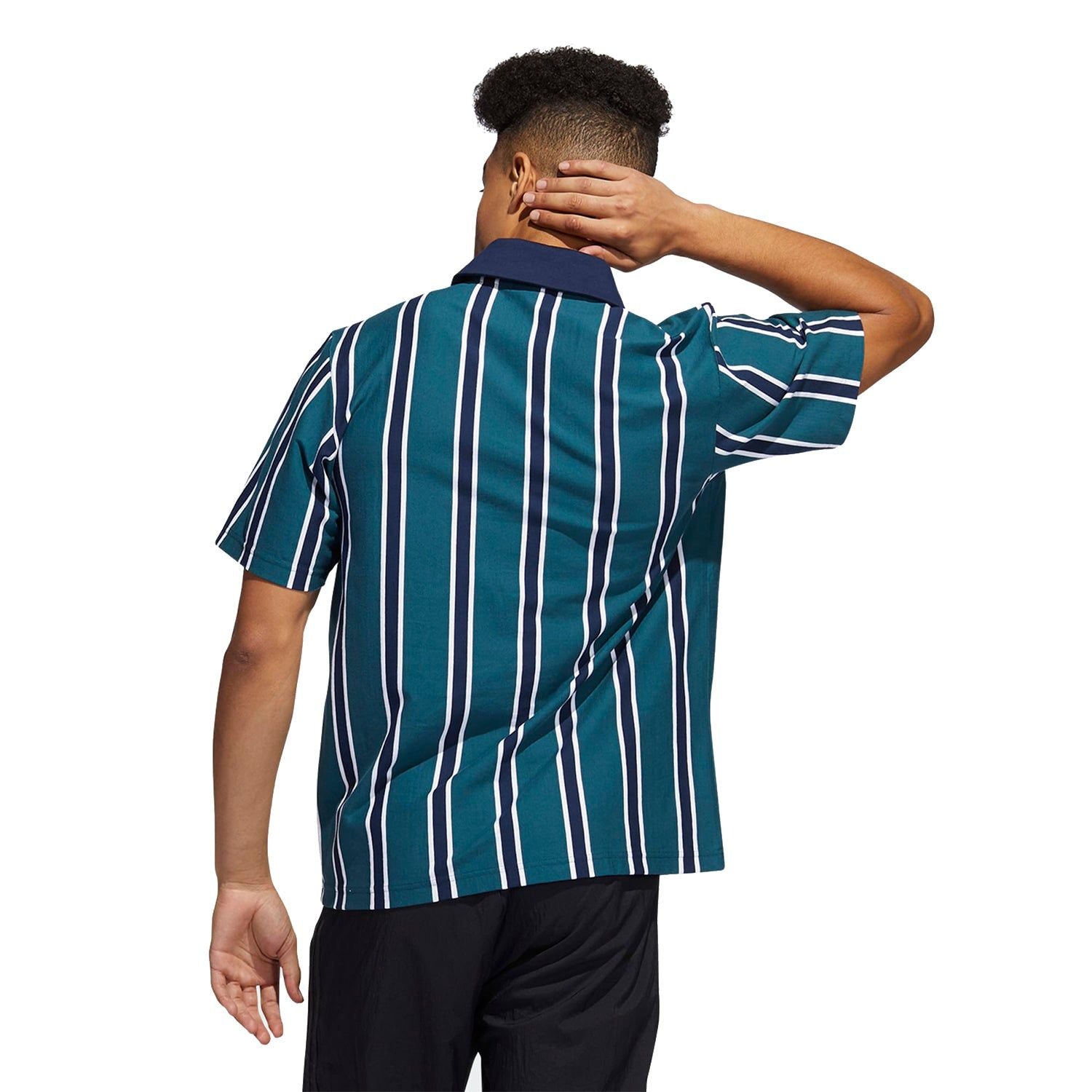 adidas Originals Stripe Polo Shirt - Green - ViaductClothing - -