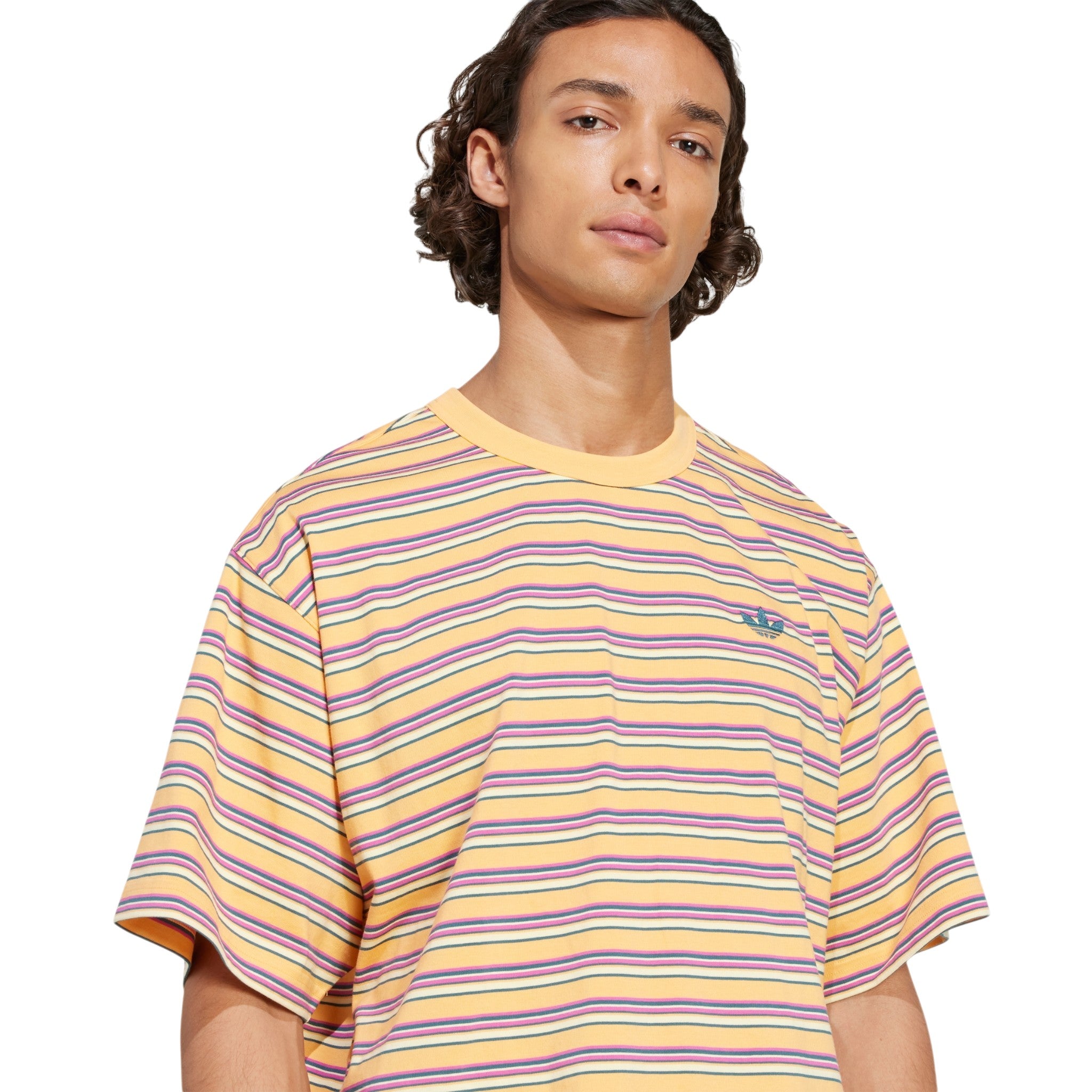 adidas Originals Stripe Crew Neck T-Shirt - Multicolor