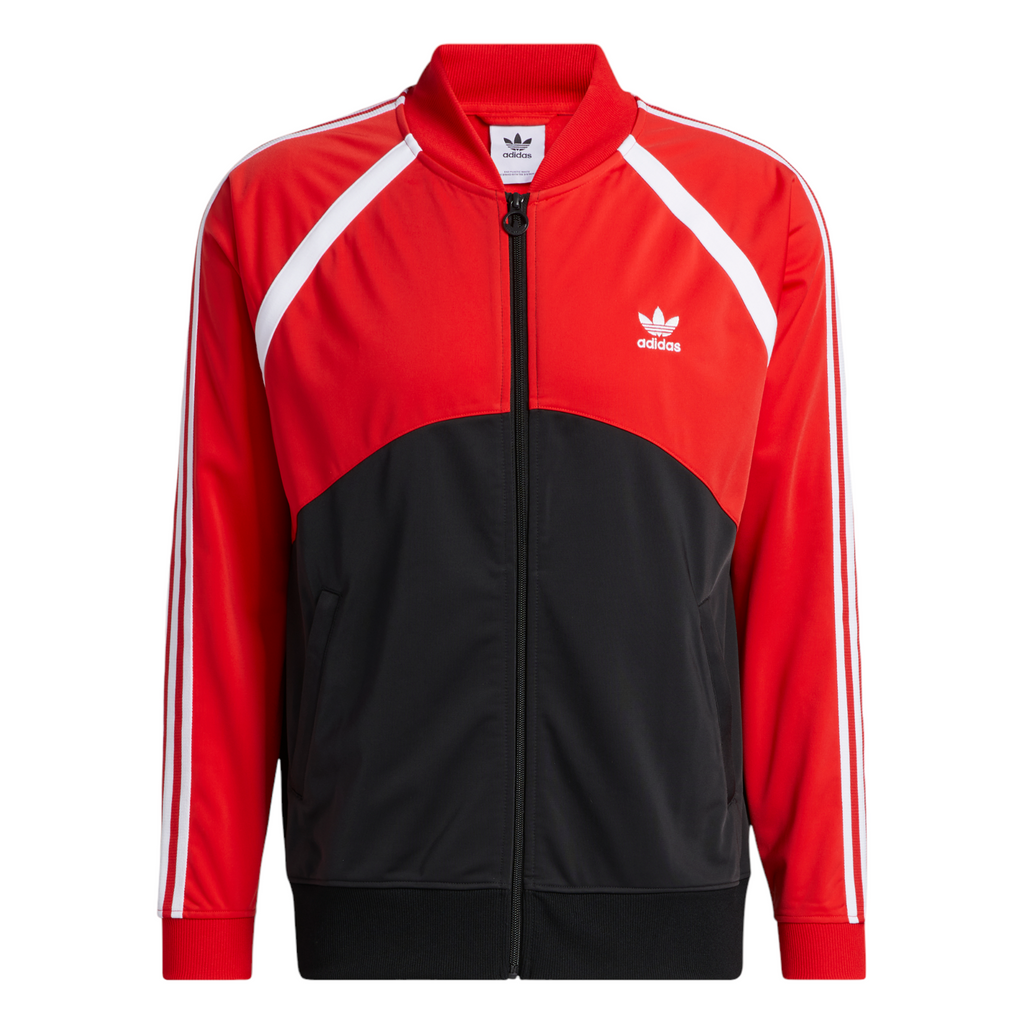 adidas Originals Superstar SST Blocked Track Top Black Red ViaductClothing