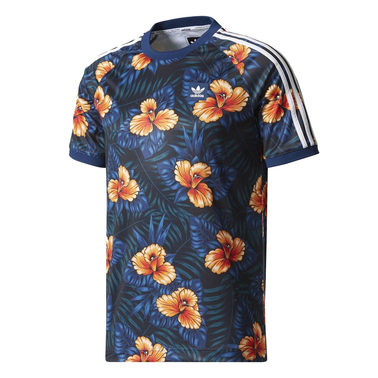adidas Originals Sweet Leaf Floral Jersey - Blue - ViaductClothing - -