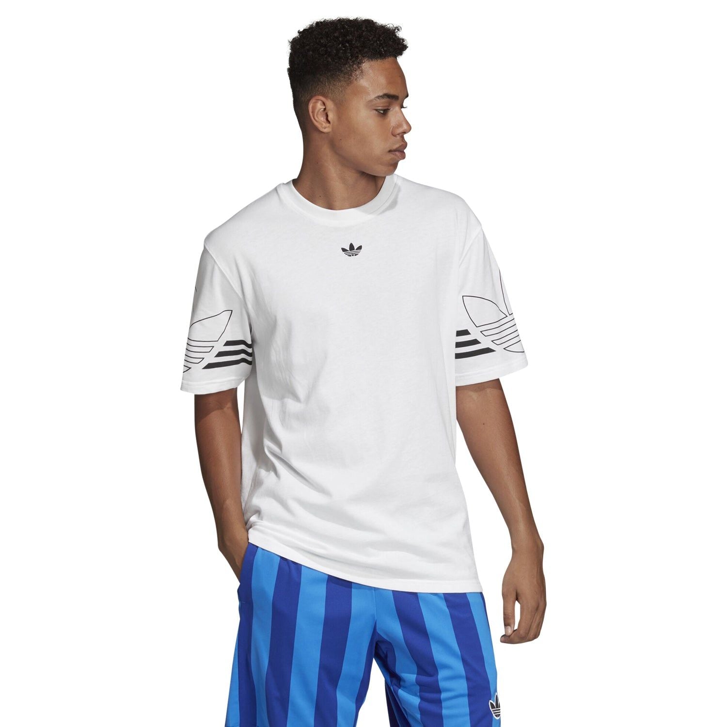 adidas Originals T Shirt Outline - White - ViaductClothing - -