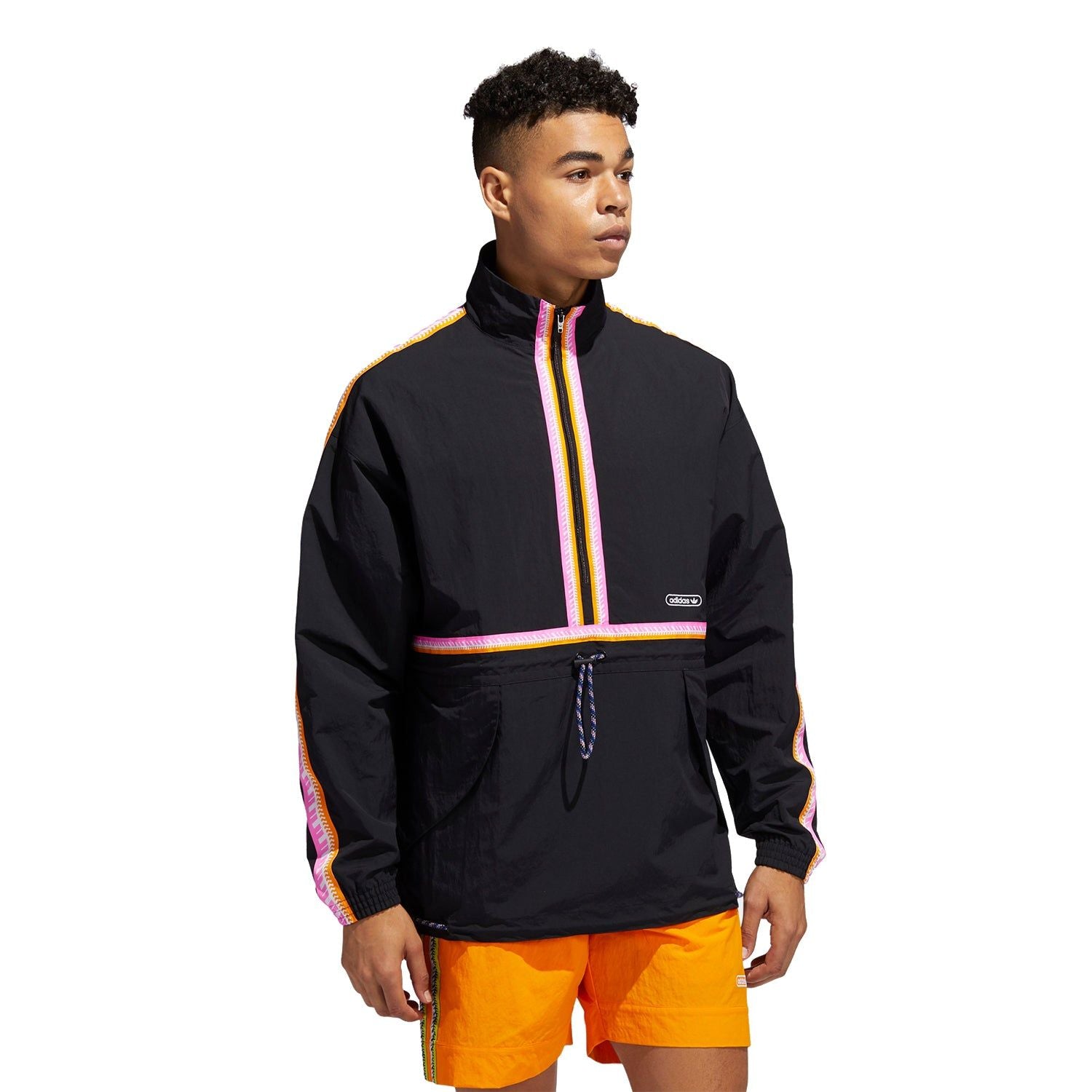 adidas Originals Taped Anorak Jacket - Black - ViaductClothing - -