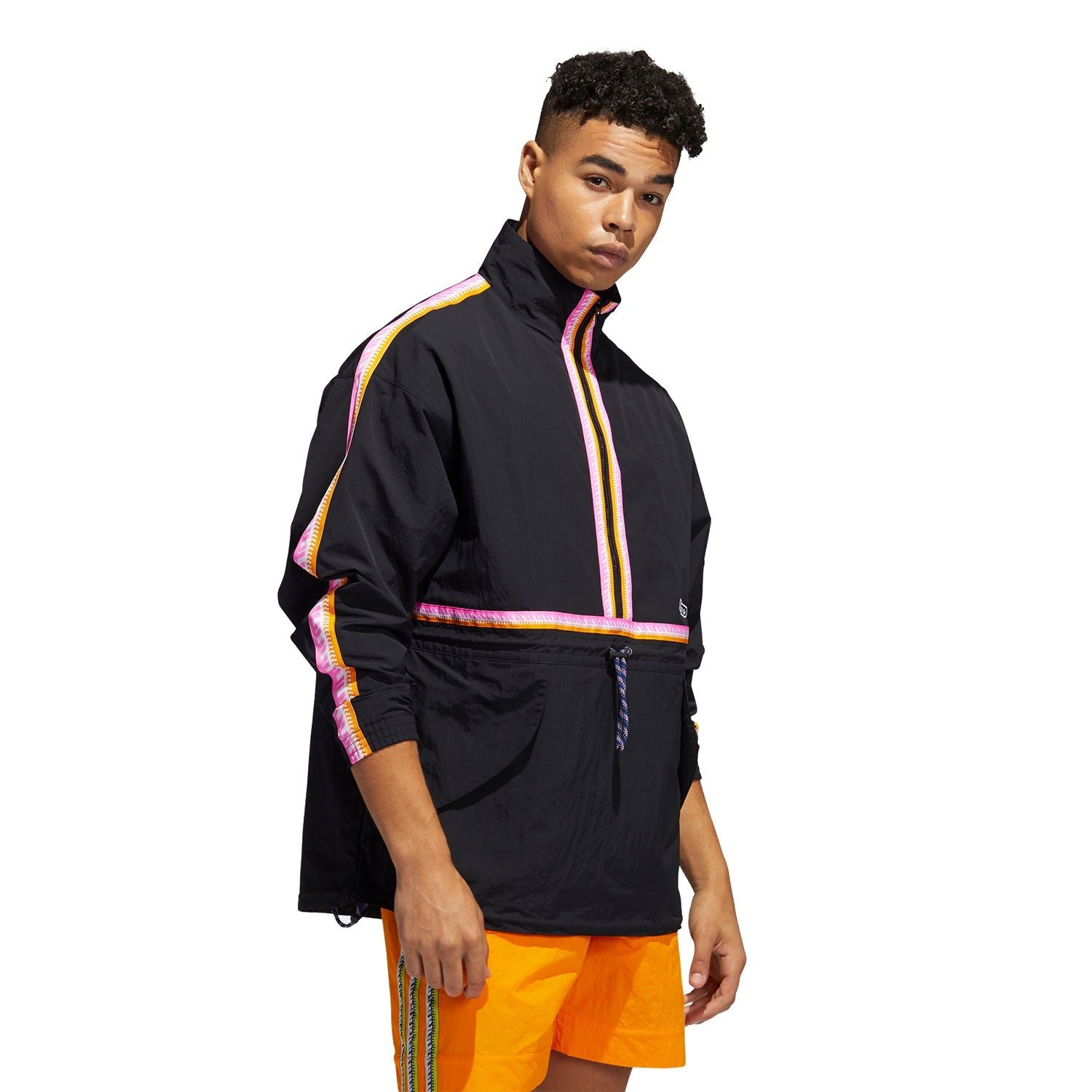 adidas Originals Taped Anorak Jacket - Black - ViaductClothing - -