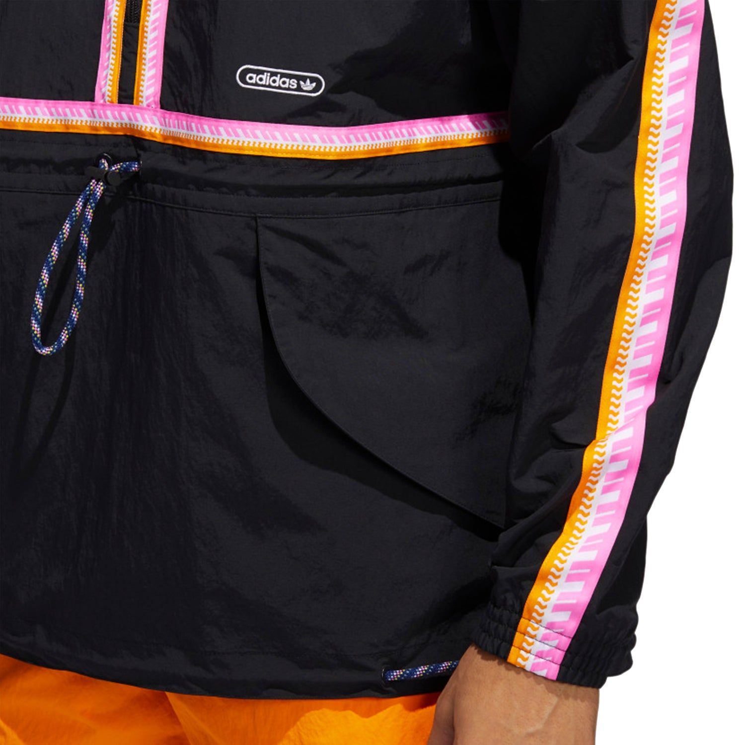 adidas Originals Taped Anorak Jacket - Black - ViaductClothing - -
