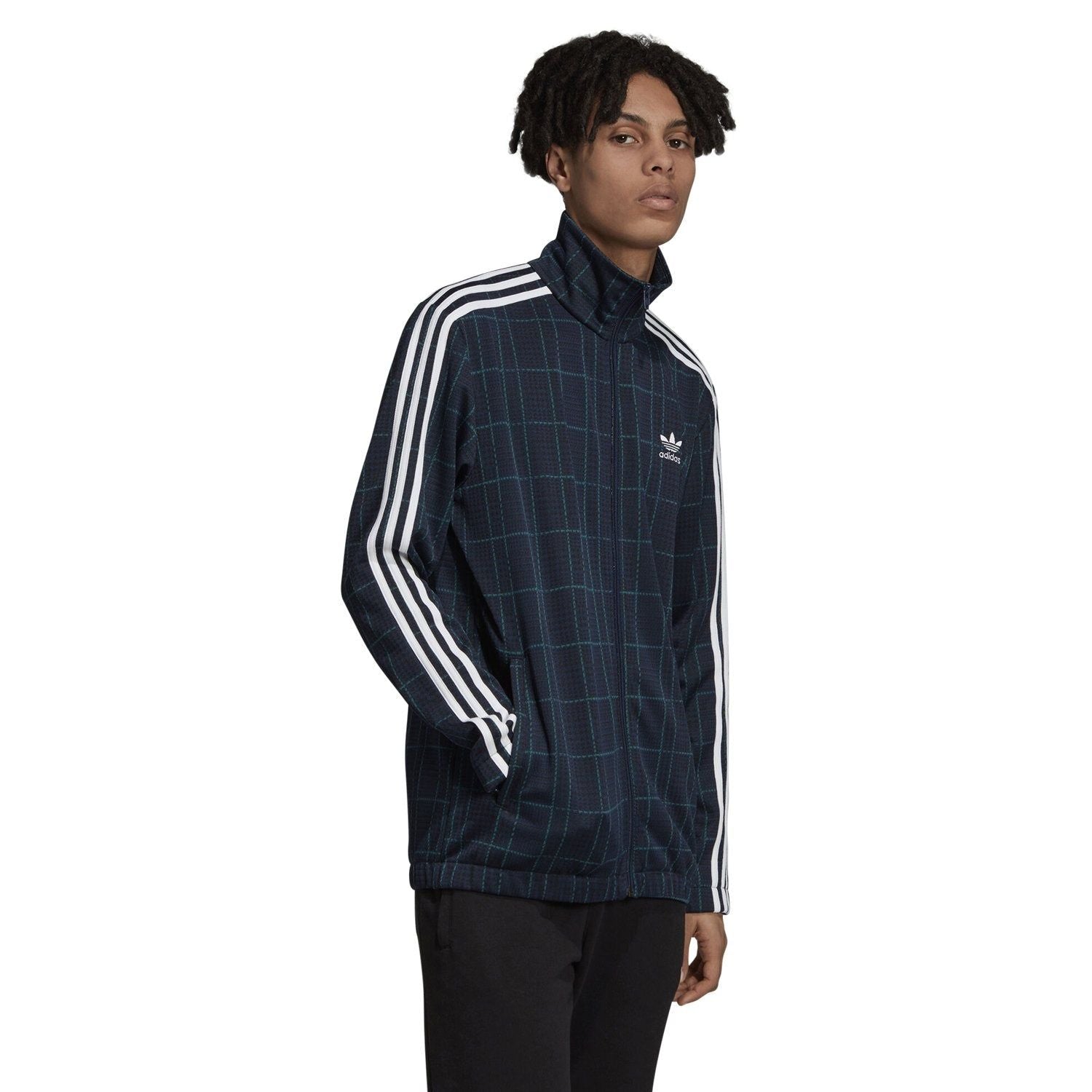 adidas Originals Tartan Track Jacket - Navy - ViaductClothing - -