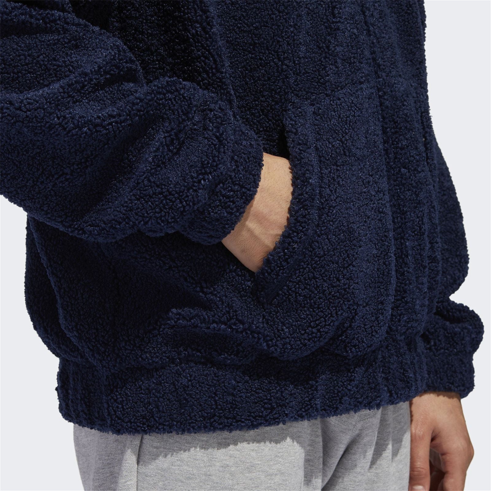 adidas Originals Teddy Bear Fleece Jacket - Navy - ViaductClothing - -