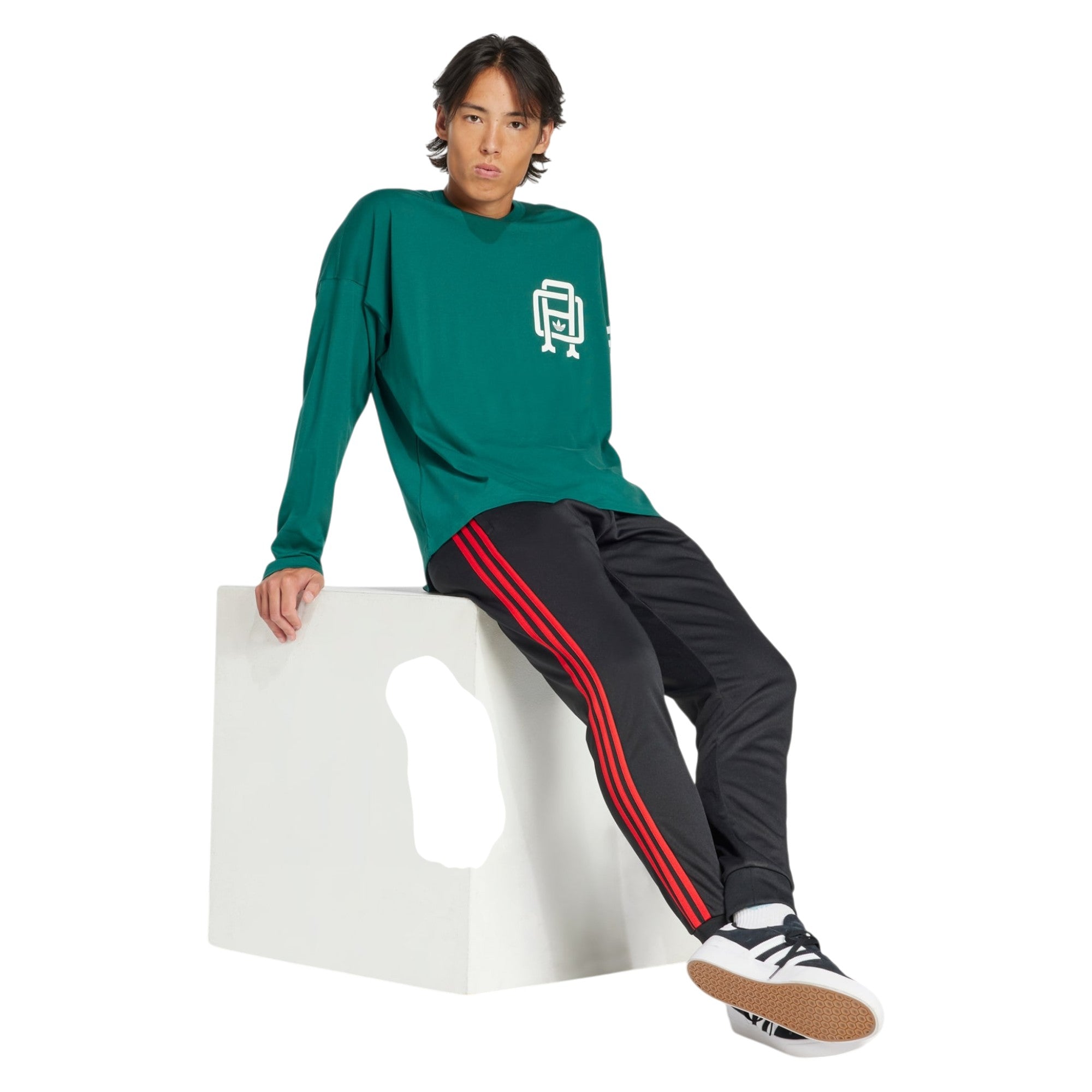 adidas Originals Men's Varsity Long-Sleeve T-Shirt - Green