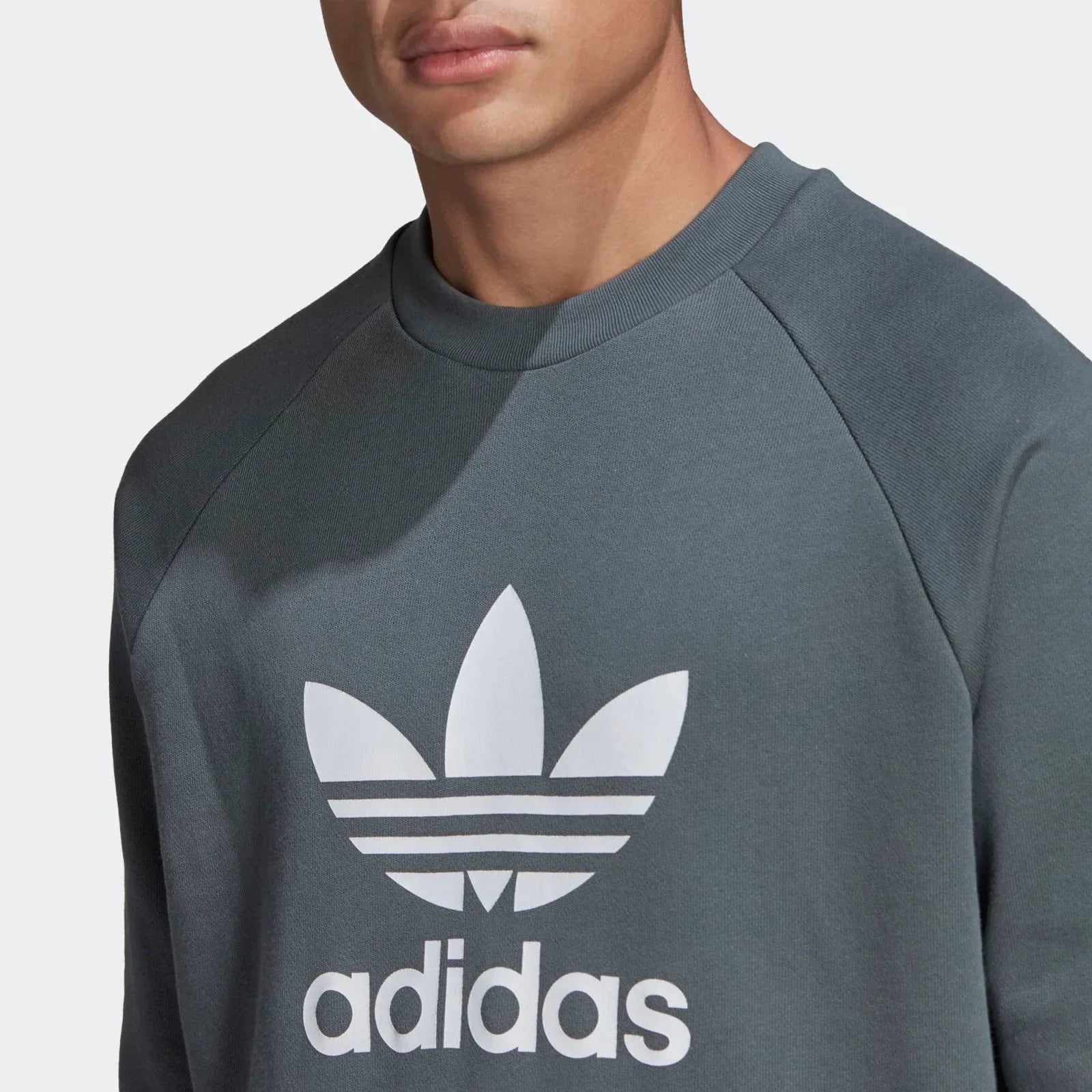 adidas Originals Trefoil Crew Sweatshirt - Blue Oxide - ViaductClothing
