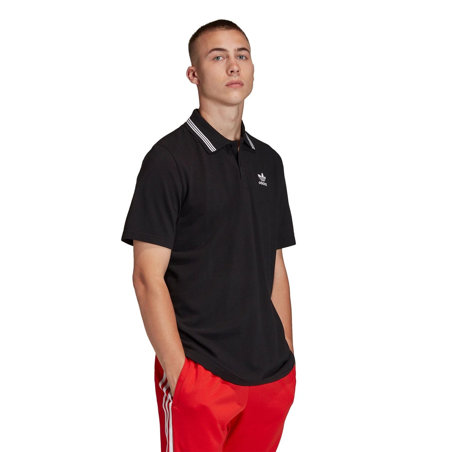adidas Originals Trefoil Essentials Polo Shirt - Black - ViaductClothing - -