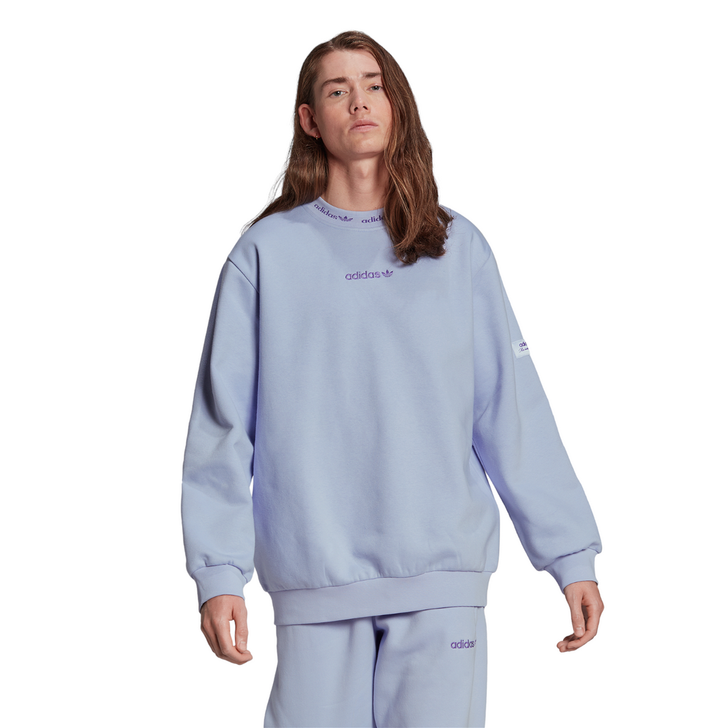 adidas Originals Trefoil Linear Crew Sweatshirt Purple HM2663 ViaductClothing