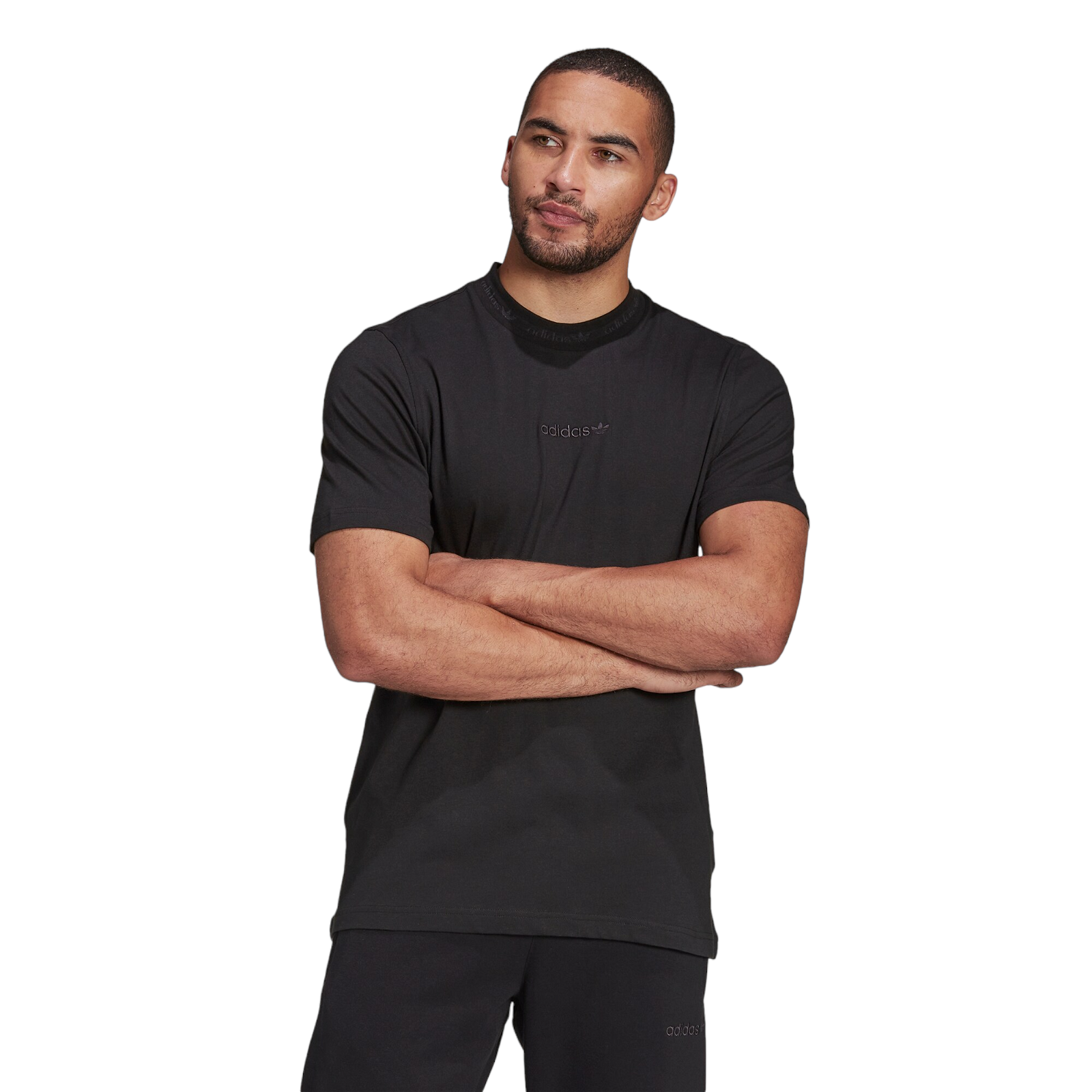 adidas Originals Trefoil Linear Tee - Black - ViaductClothing - -