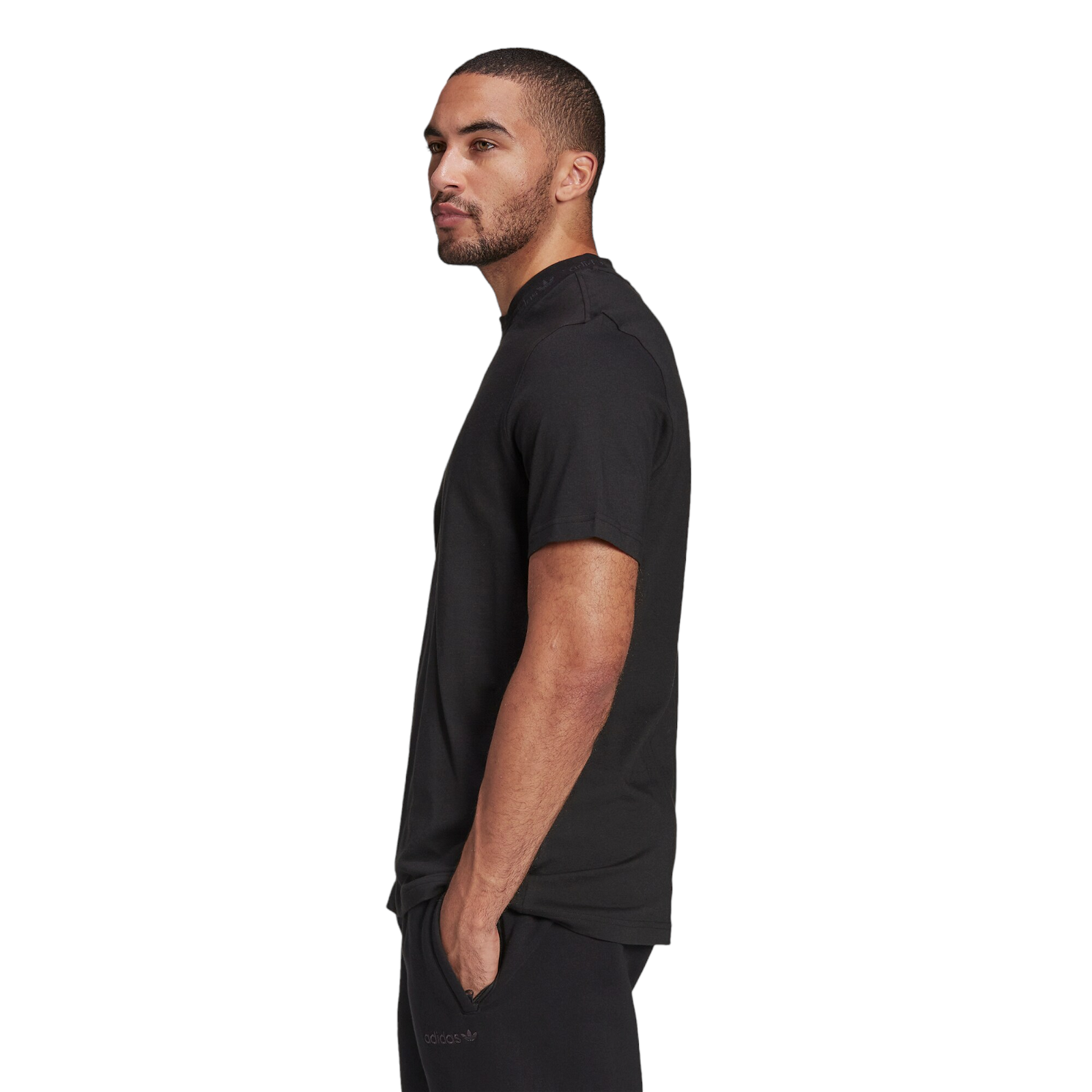 adidas Originals Trefoil Linear Tee - Black - ViaductClothing - -