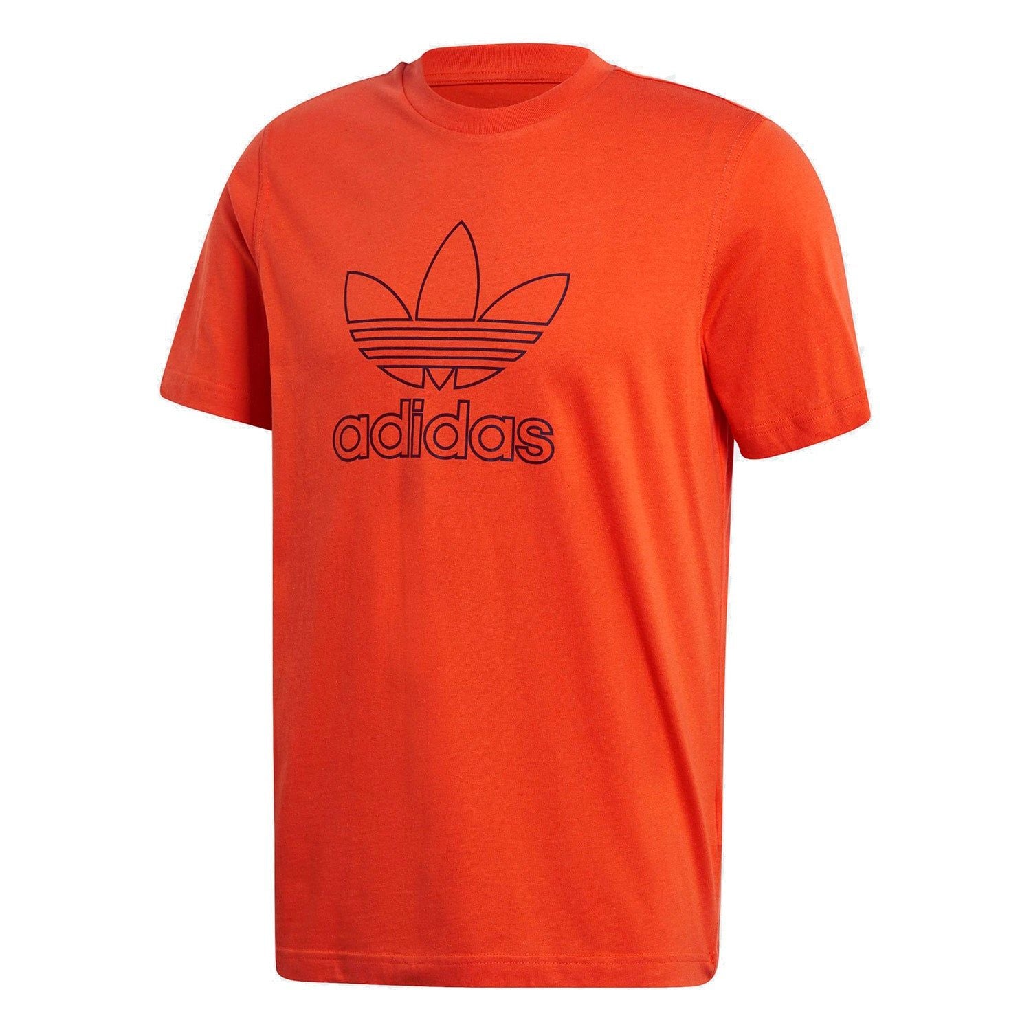 adidas Originals Trefoil Logo Outline T-Shirt - Orange - ViaductClothing - -