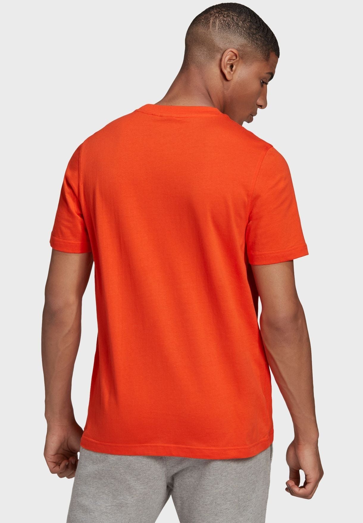 adidas Originals Trefoil Logo Outline T-Shirt - Orange - ViaductClothing - -