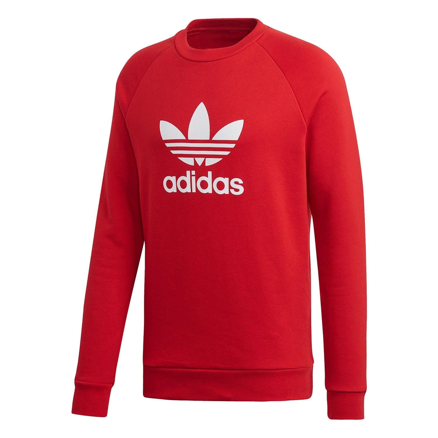 adidas Originals Trefoil Warm-Up Crew Sweatshirt - Red - ViaductClothing - -
