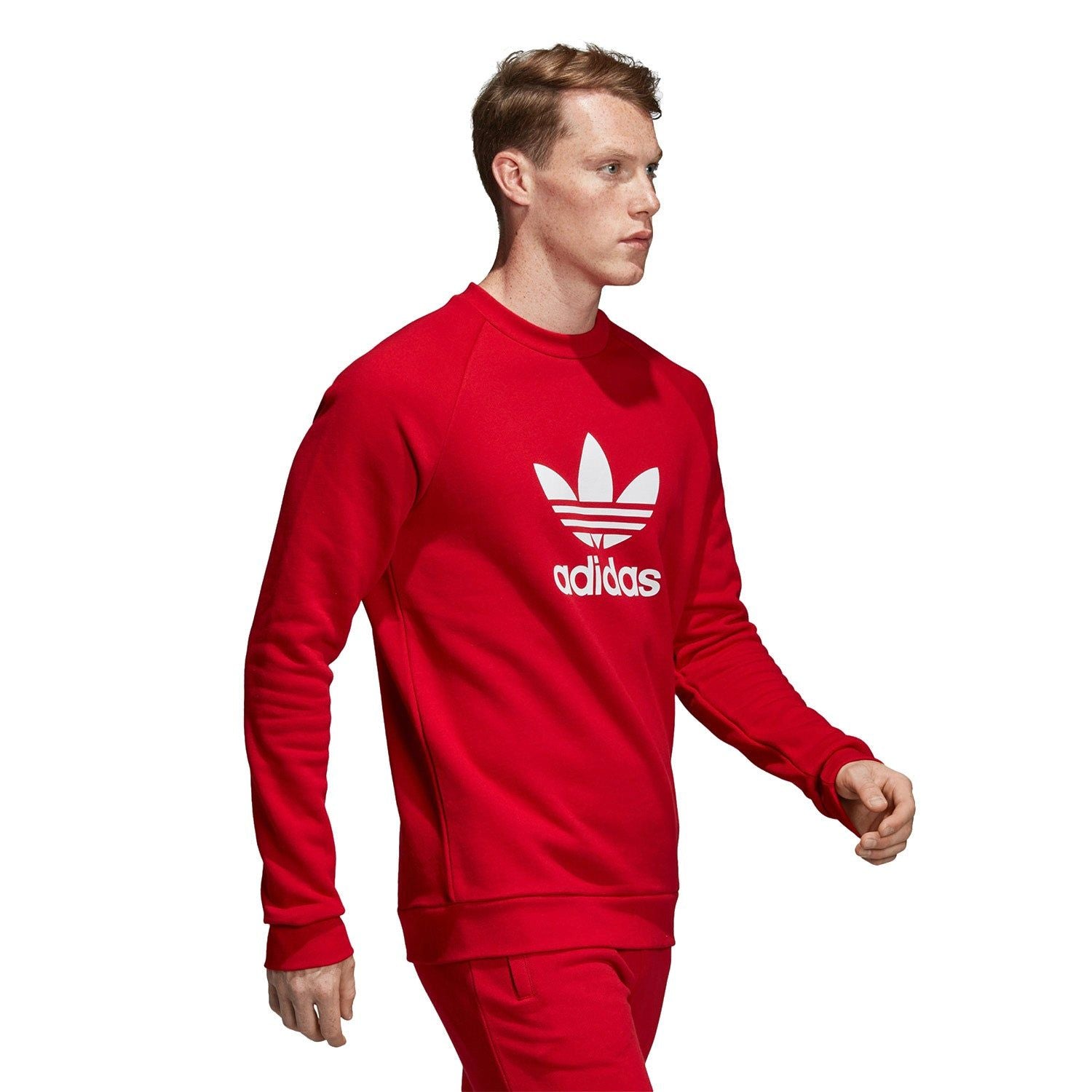 adidas Originals Trefoil Warm-Up Crew Sweatshirt - Red - ViaductClothing - -