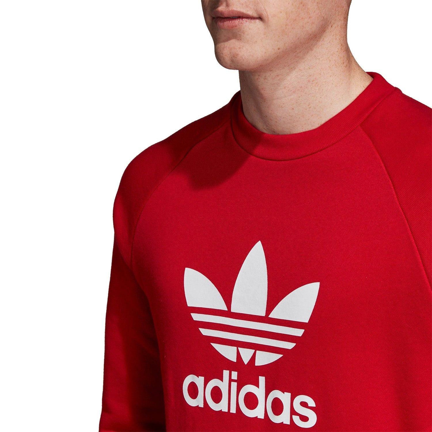 adidas Originals Trefoil Warm-Up Crew Sweatshirt - Red - ViaductClothing - -