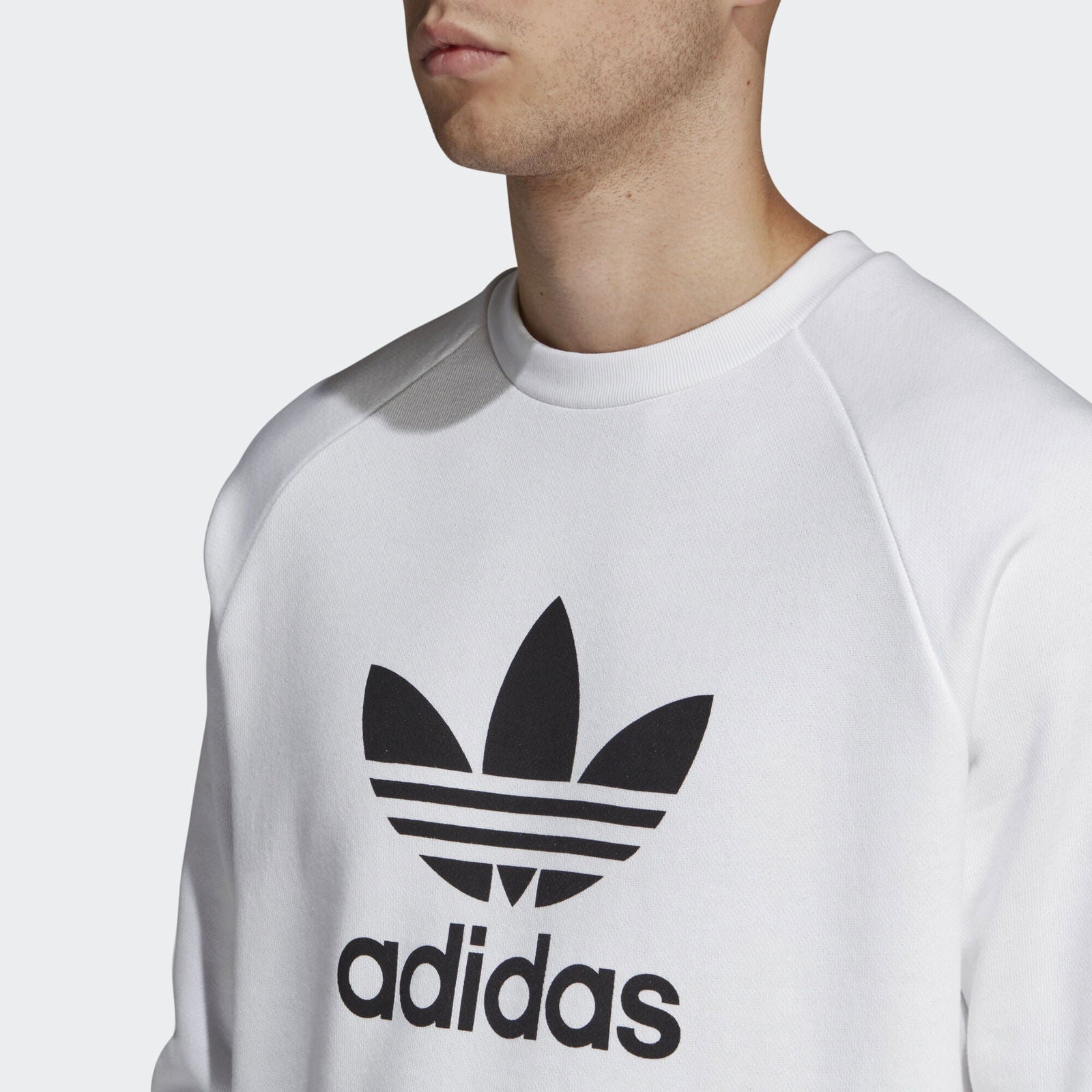 adidas Originals Trefoil Warm-Up Crew Sweatshirt - White - ViaductClothing - -