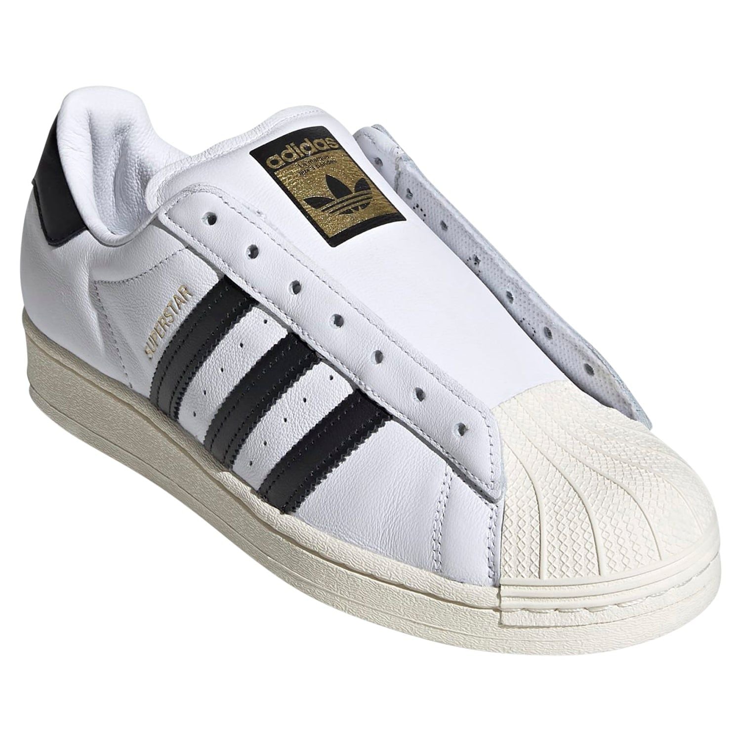 adidas Originals Unisex Superstar Laceless Shoes - White Black - ViaductClothing - -