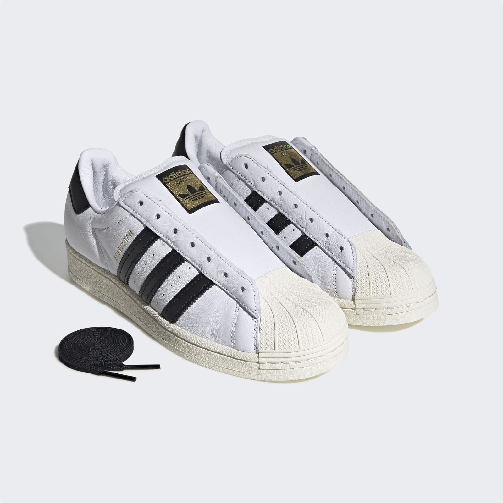 adidas Originals Unisex Superstar Laceless Shoes - White Black - ViaductClothing - -