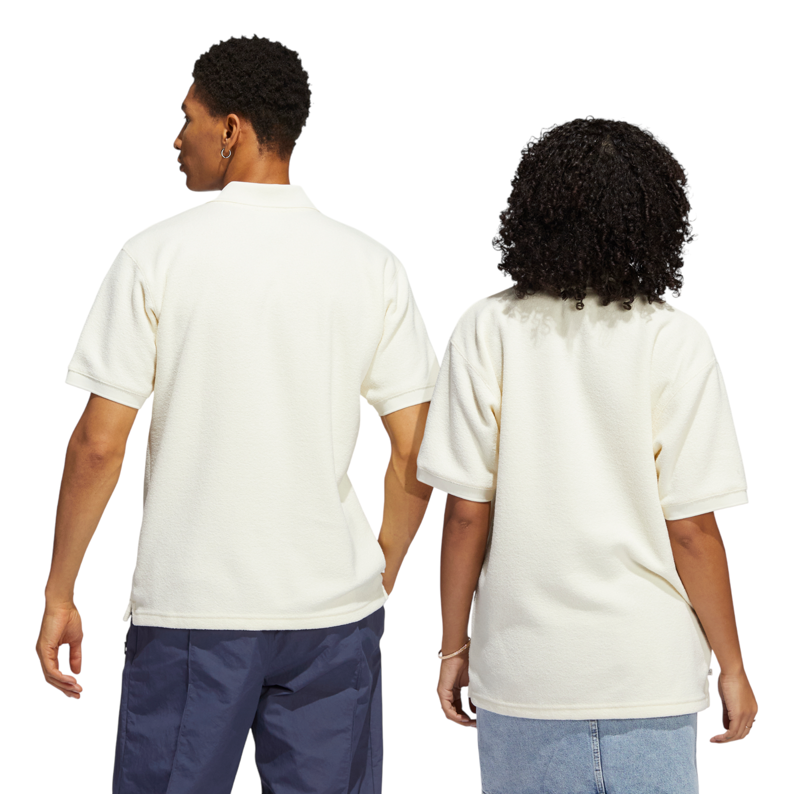 adidas Originals Unisex Tennis Polo - Cream & White - ViaductClothing - -