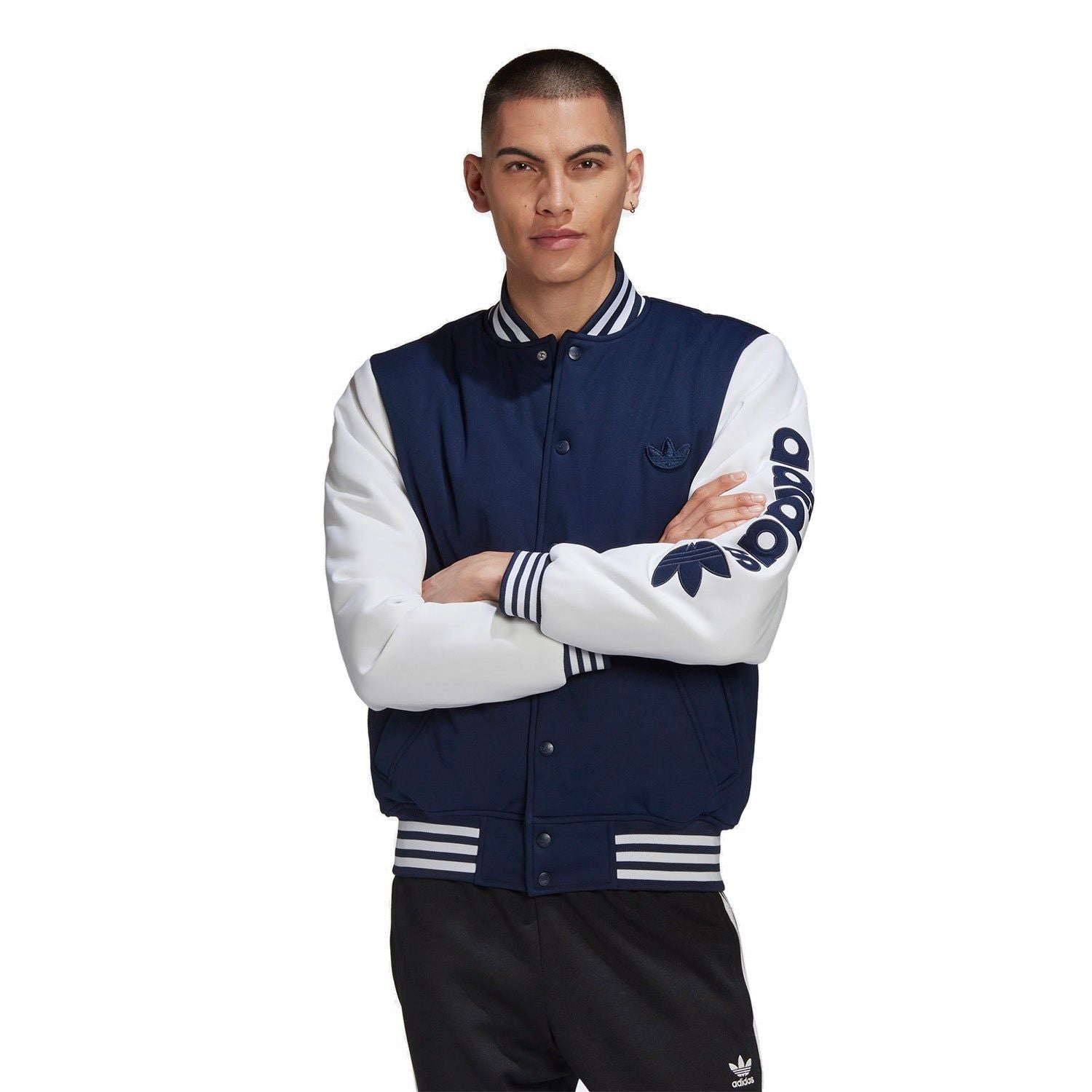 adidas Originals Varsity Bomber Jacket - Navy - ViaductClothing - -