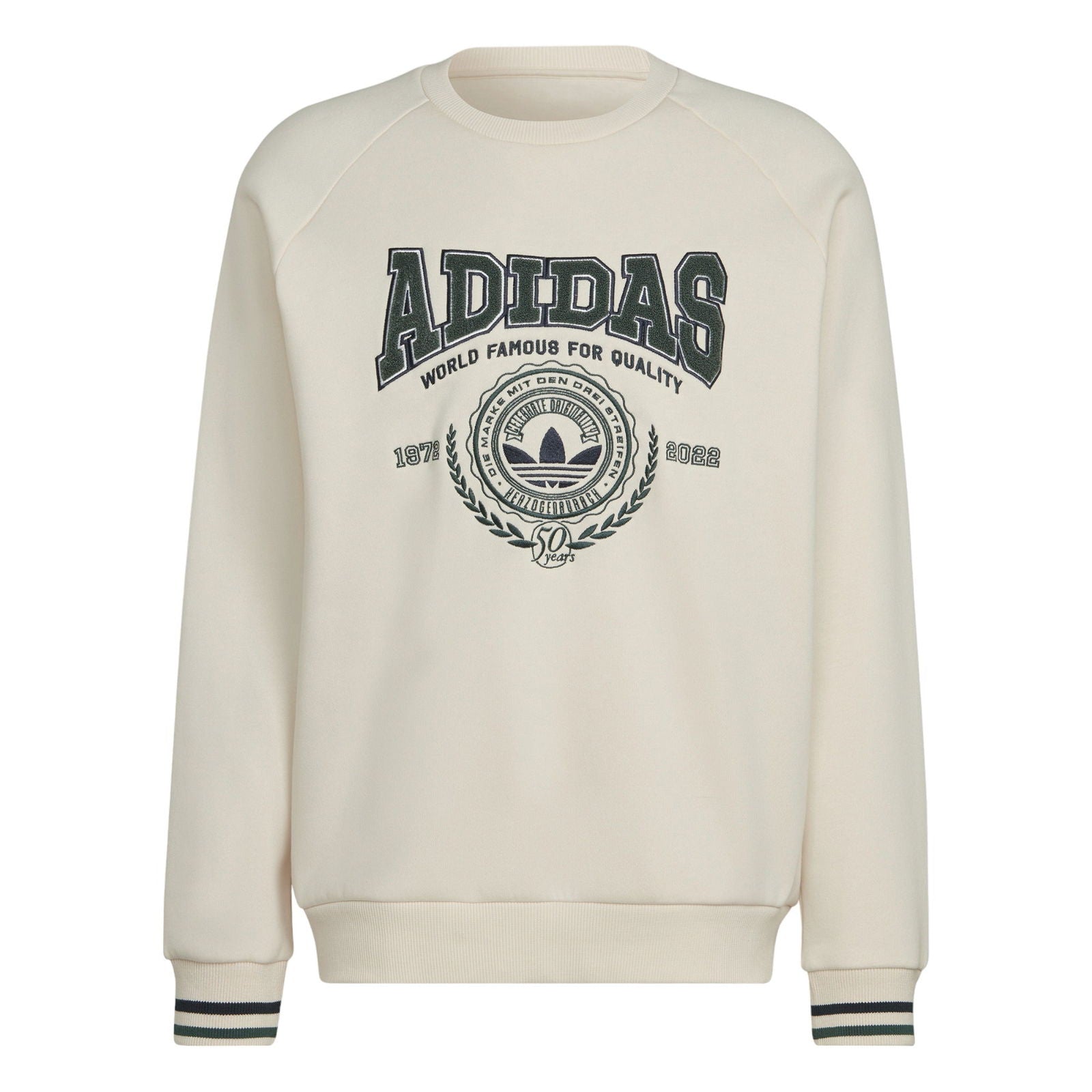 adidas Originals Varsity Retro Crewneck Sweatshirt - Beige - ViaductClothing - -
