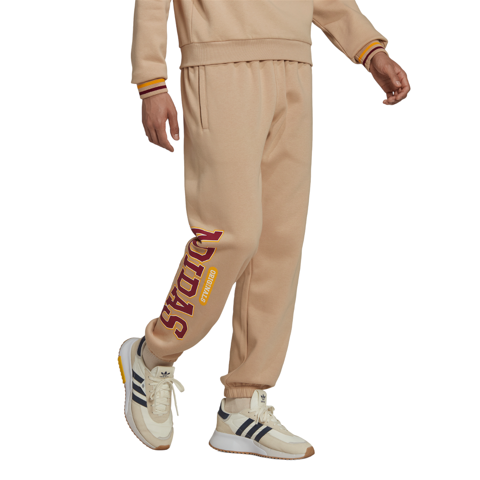 adidas Originals Varsity Sweat Pants - Beige - ViaductClothing - -